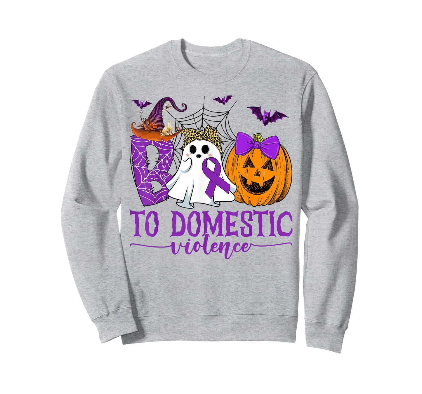 Boo to Domestic Violence Ghost Purple Ribbon Halloween Day T-Shirt