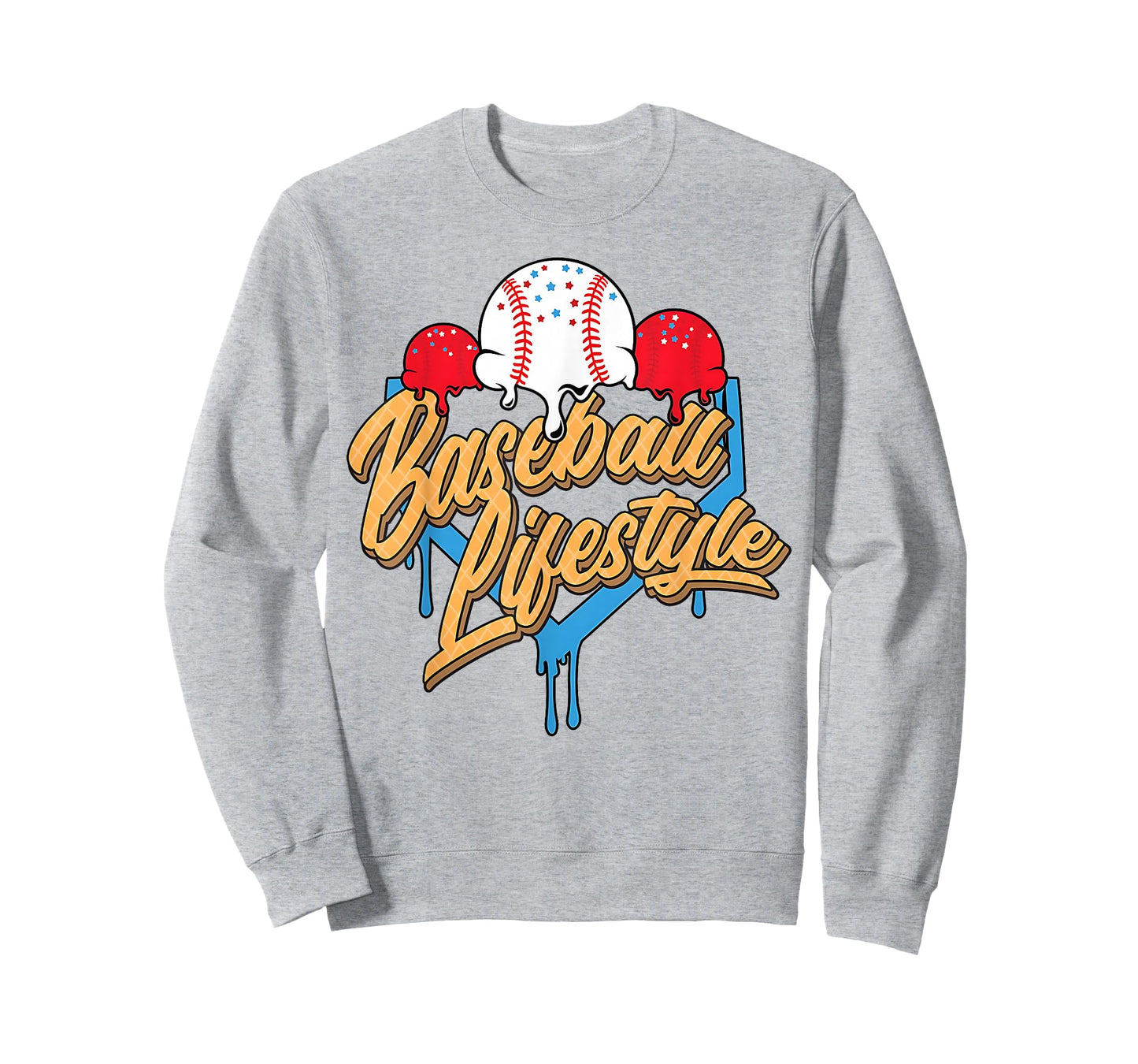 Baseball Lifestyle Home Plate Ice Cream Drip Men Boys Youth T-Shirt