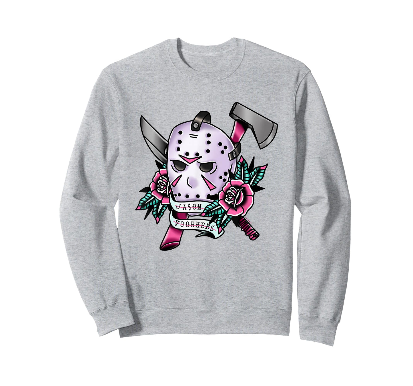 Friday The 13th Jason Voorhees Mask Tattoo Style Chest Logo T-Shirt
