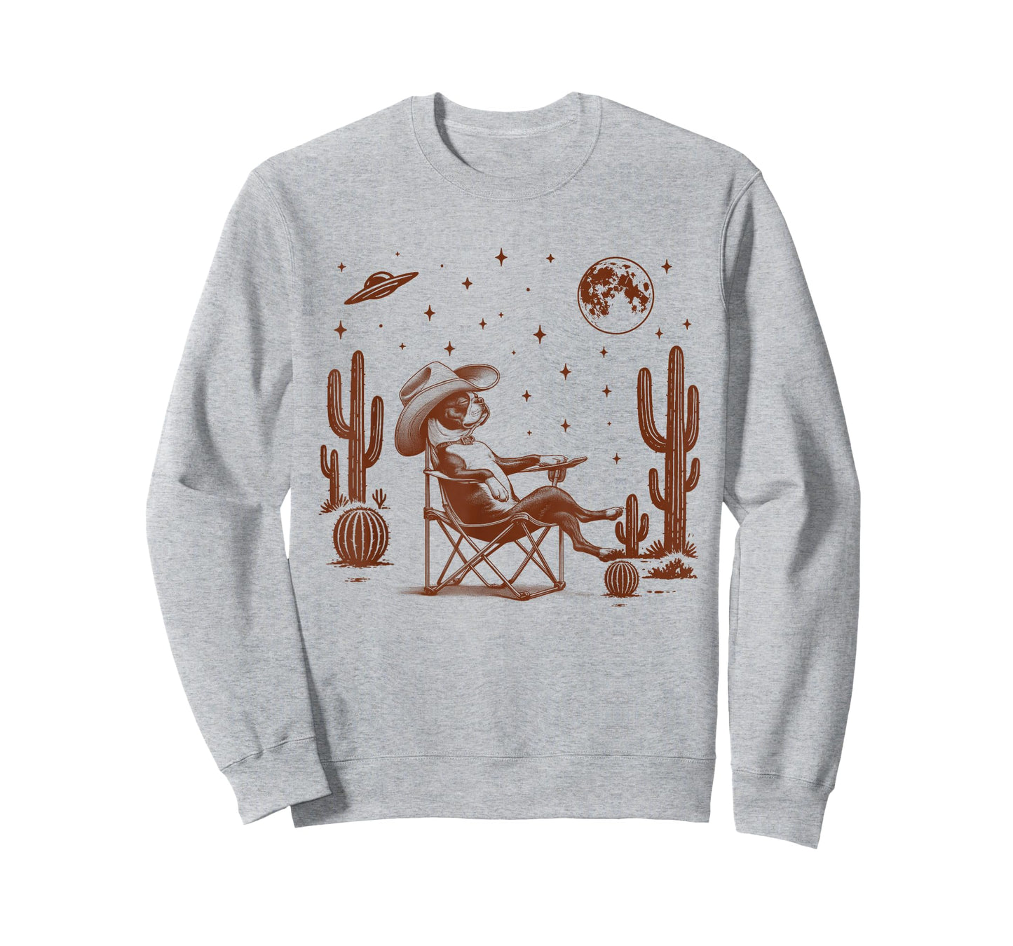 Boston Terrier Lover Dog Mom Howdy Western Life UFO Space T-Shirt