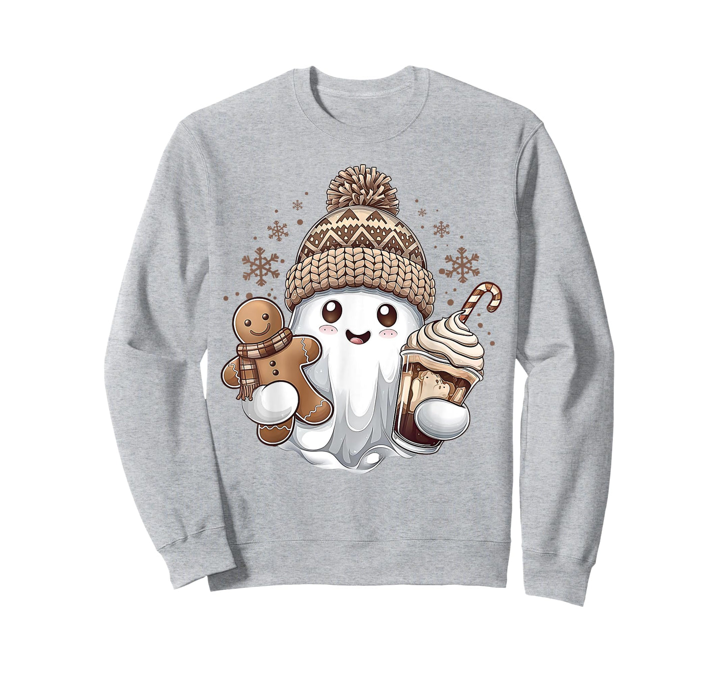 Cute Christmas Ghost Coffee Gingerbread Boojee Xmas Holiday T-Shirt