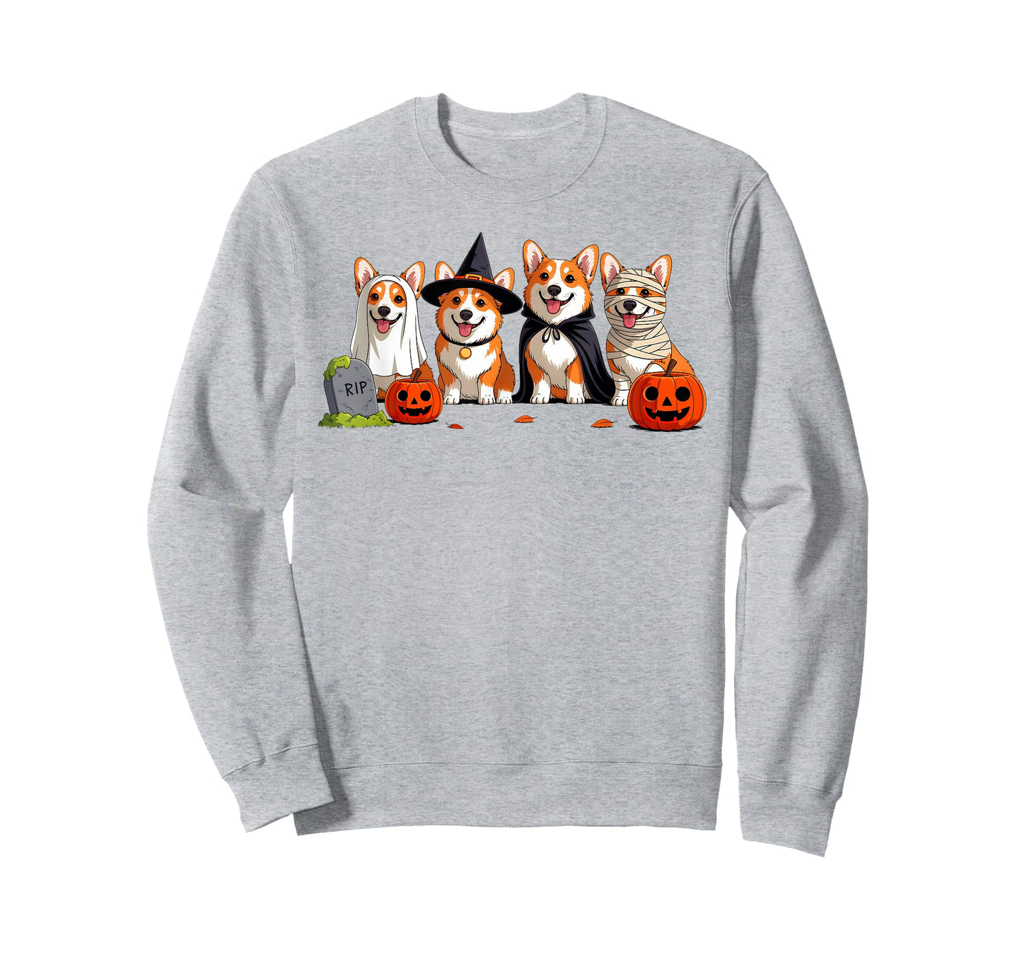 Corgi Dog Ghost Witch Mummy Pumpkin Funny Halloween Costume T-Shirt