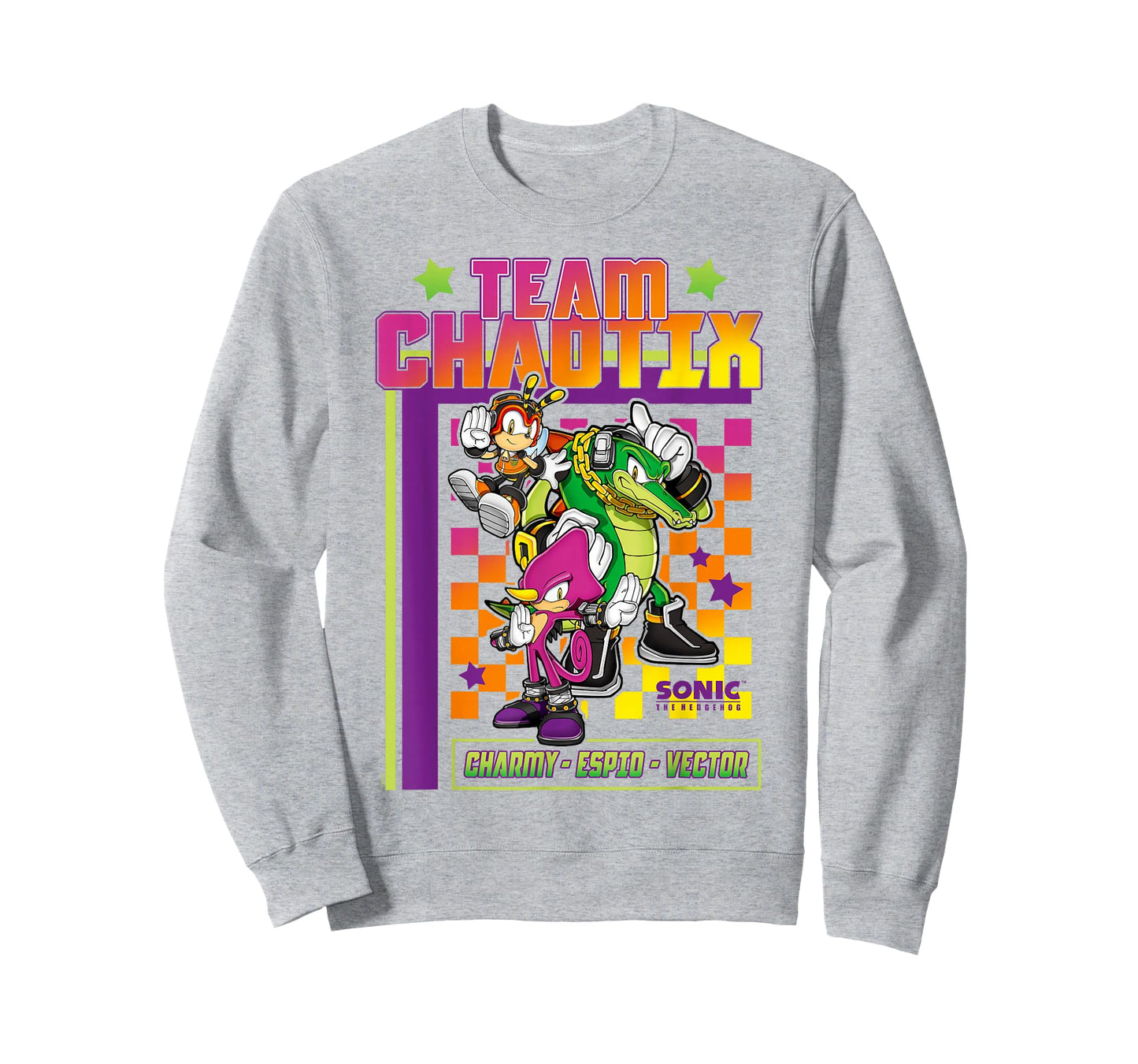 Sonic The Hedgehog Team Chaotix Charmy Espio Vector Logo T-Shirt