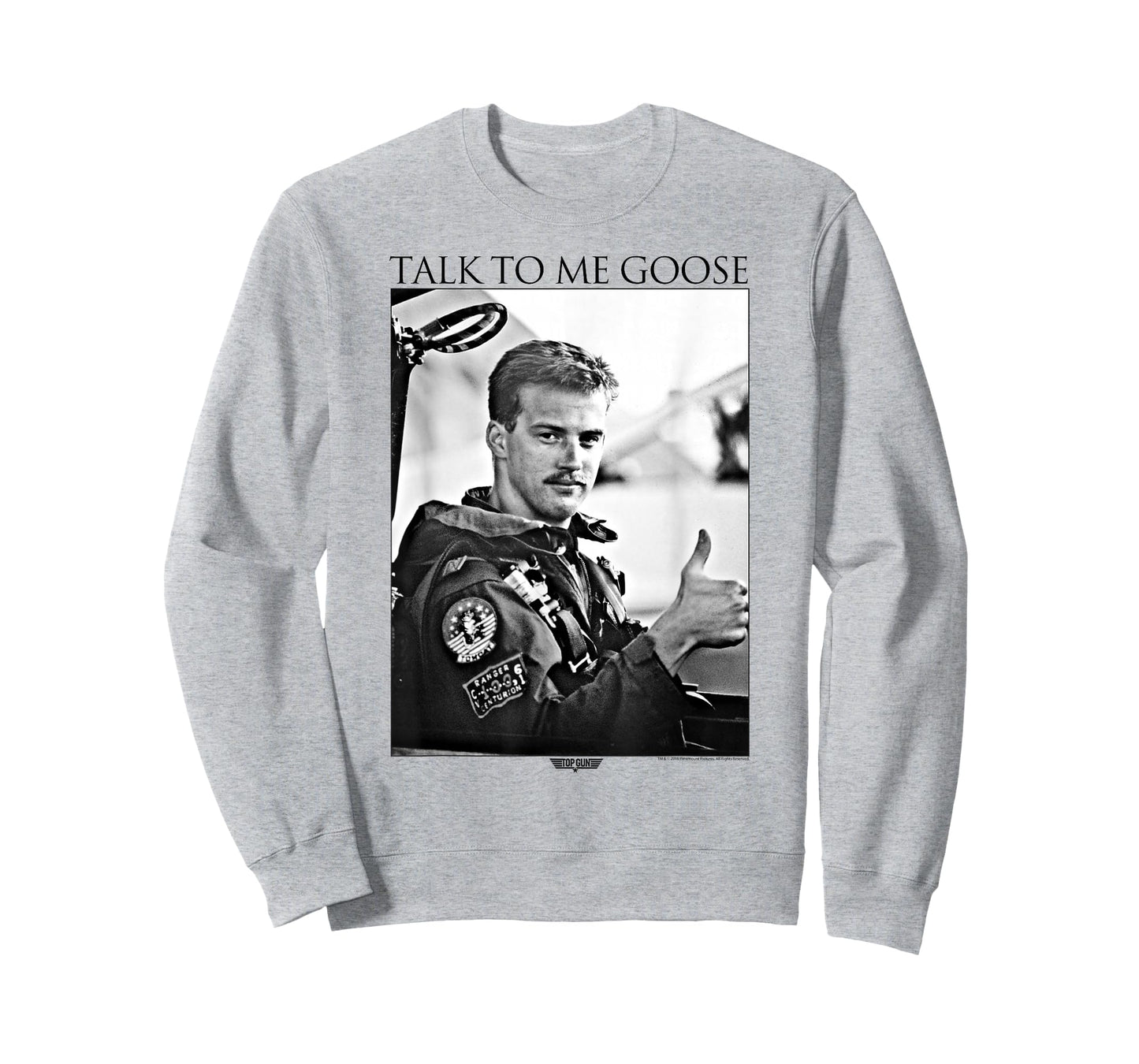 Top Gun Talk to Me Goose Black and White Photo Action Movie T-Shirt