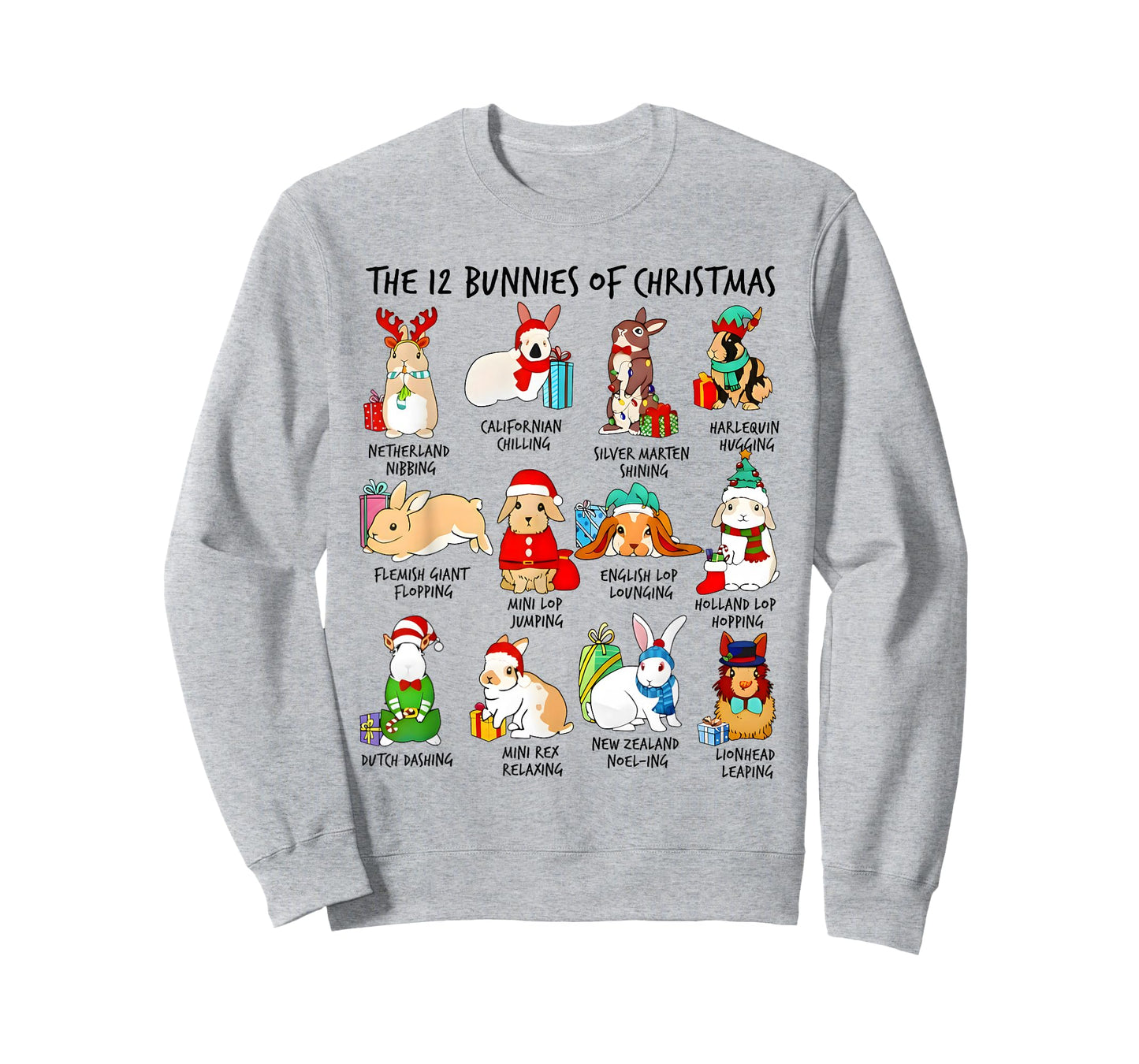 12 Bunny of Christmas Bunny Rabbit Christmas Xmas Holiday T-Shirt