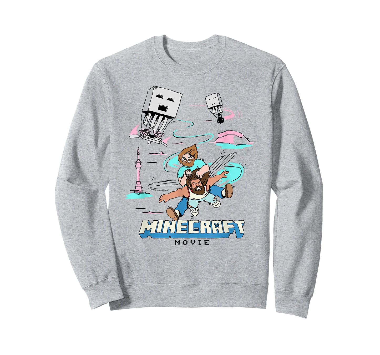 A Minecraft Movie Steve And Garret Escape Using Elytras T-Shirt