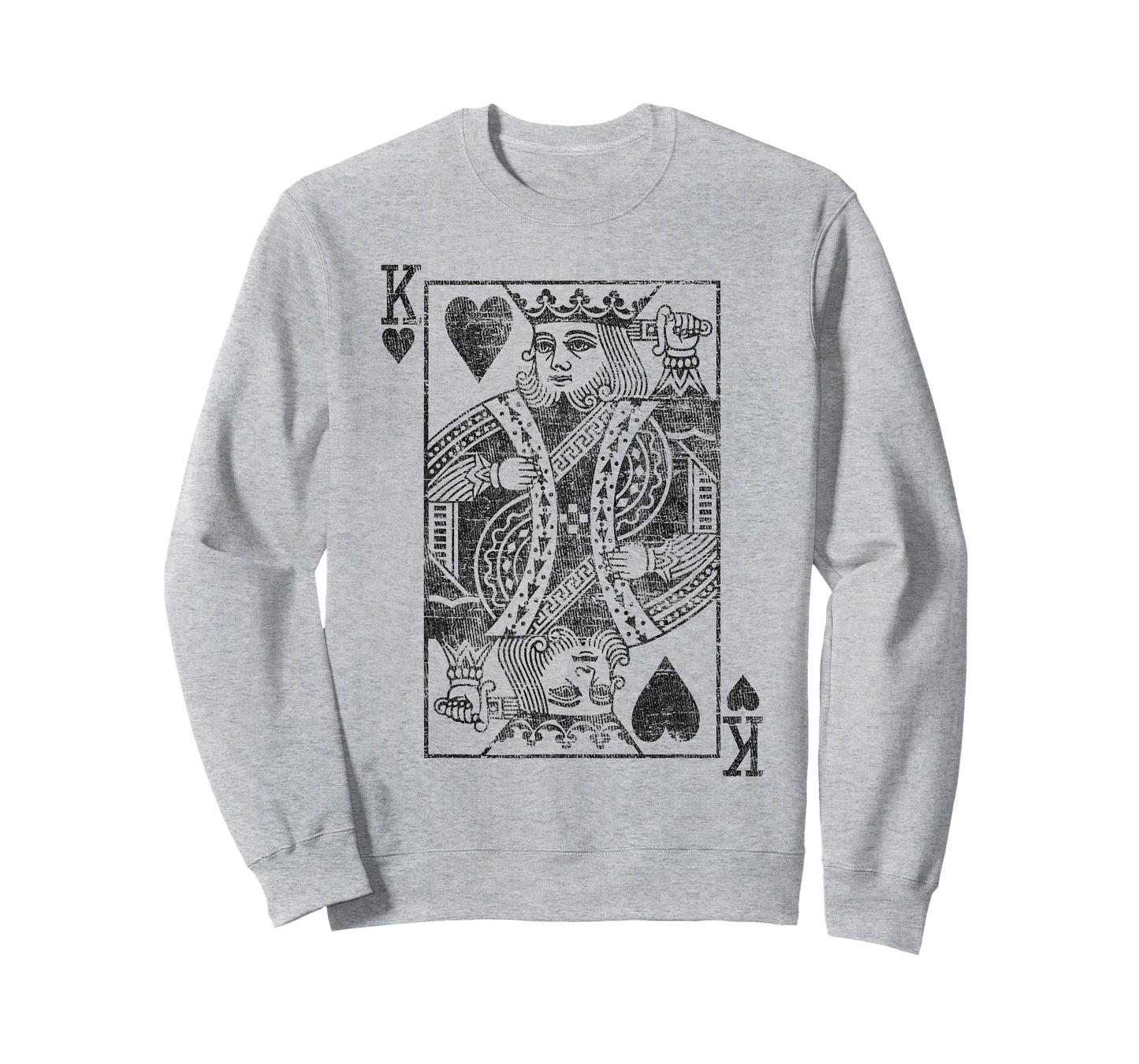King of Hearts Playing Card Costume Poker Distressed T-Shirt