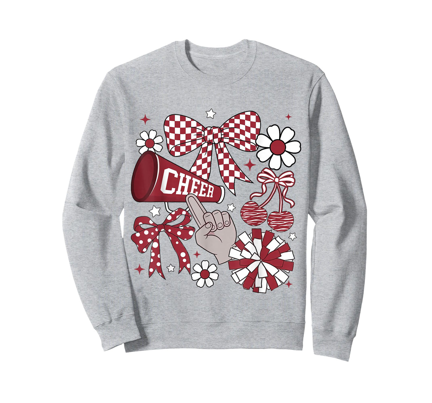 Cheer Checkered Coquette Bow Cheerleading Football Game Day T-Shirt