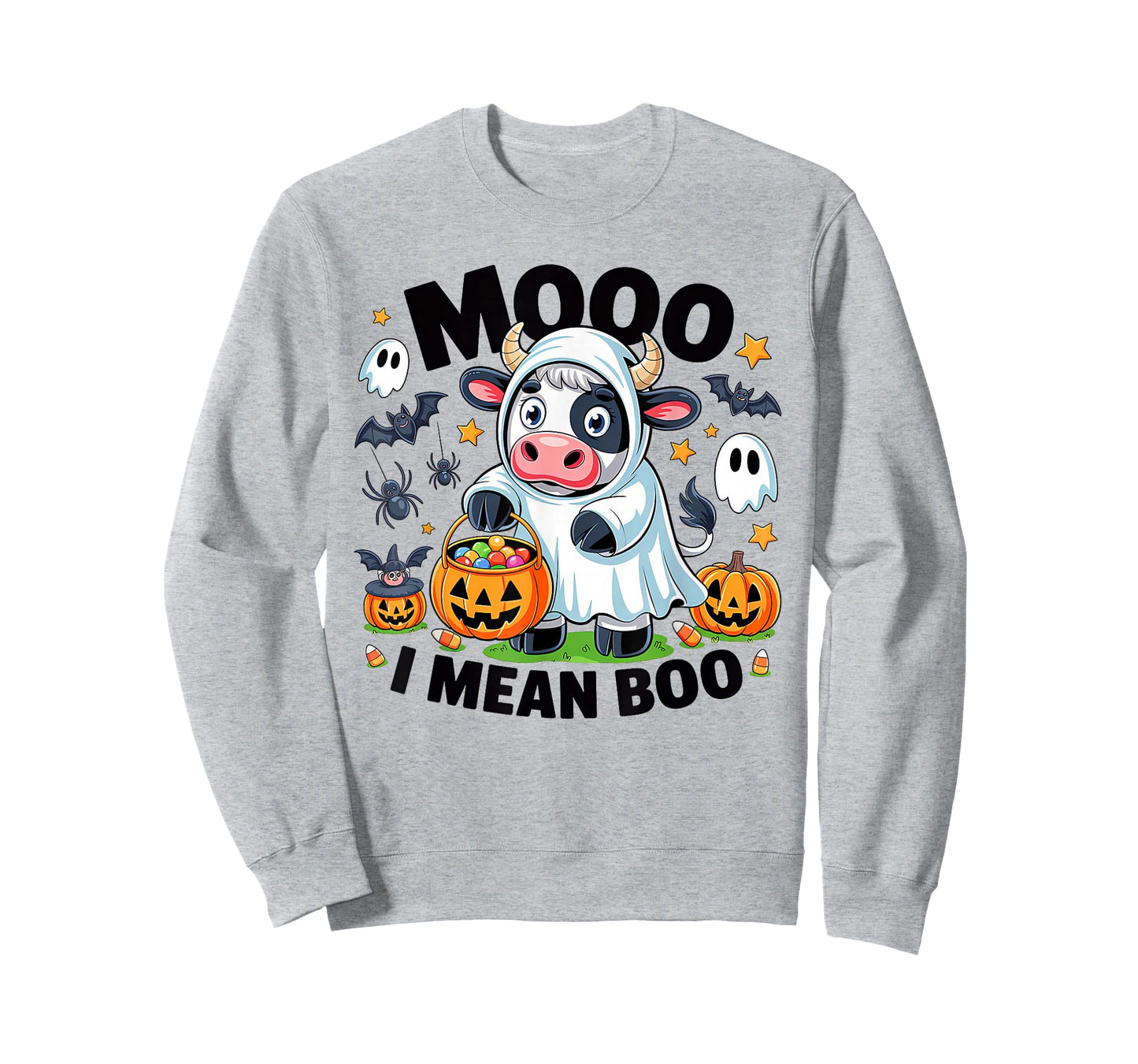 Moo I Mean Boo Spooky Cow Halloween Spooky Heifer Cute Ghost T-Shirt