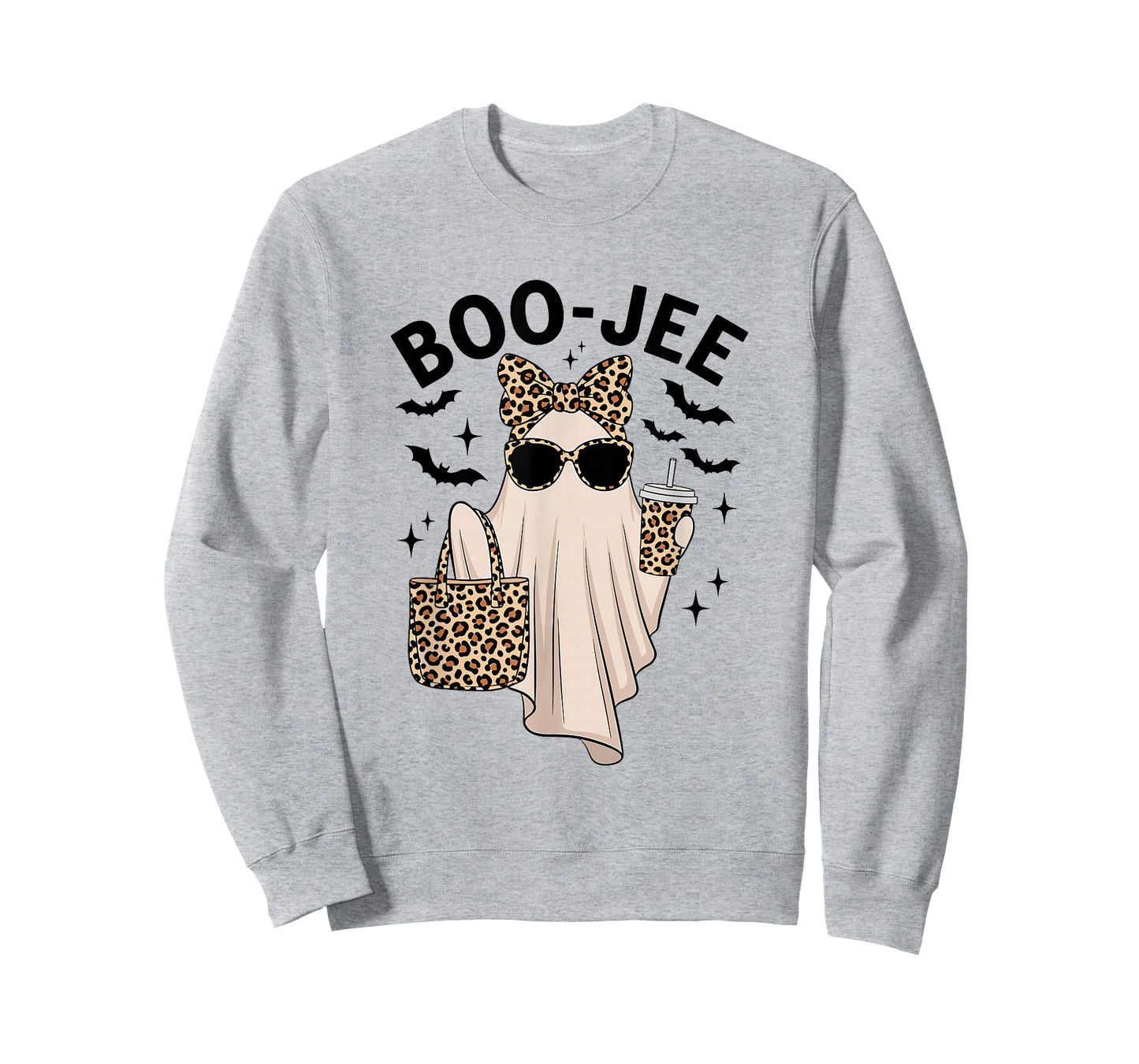Coquette Leopard Ghost Coffee Boo-JEE Halloween Boujee Ghost T-Shirt