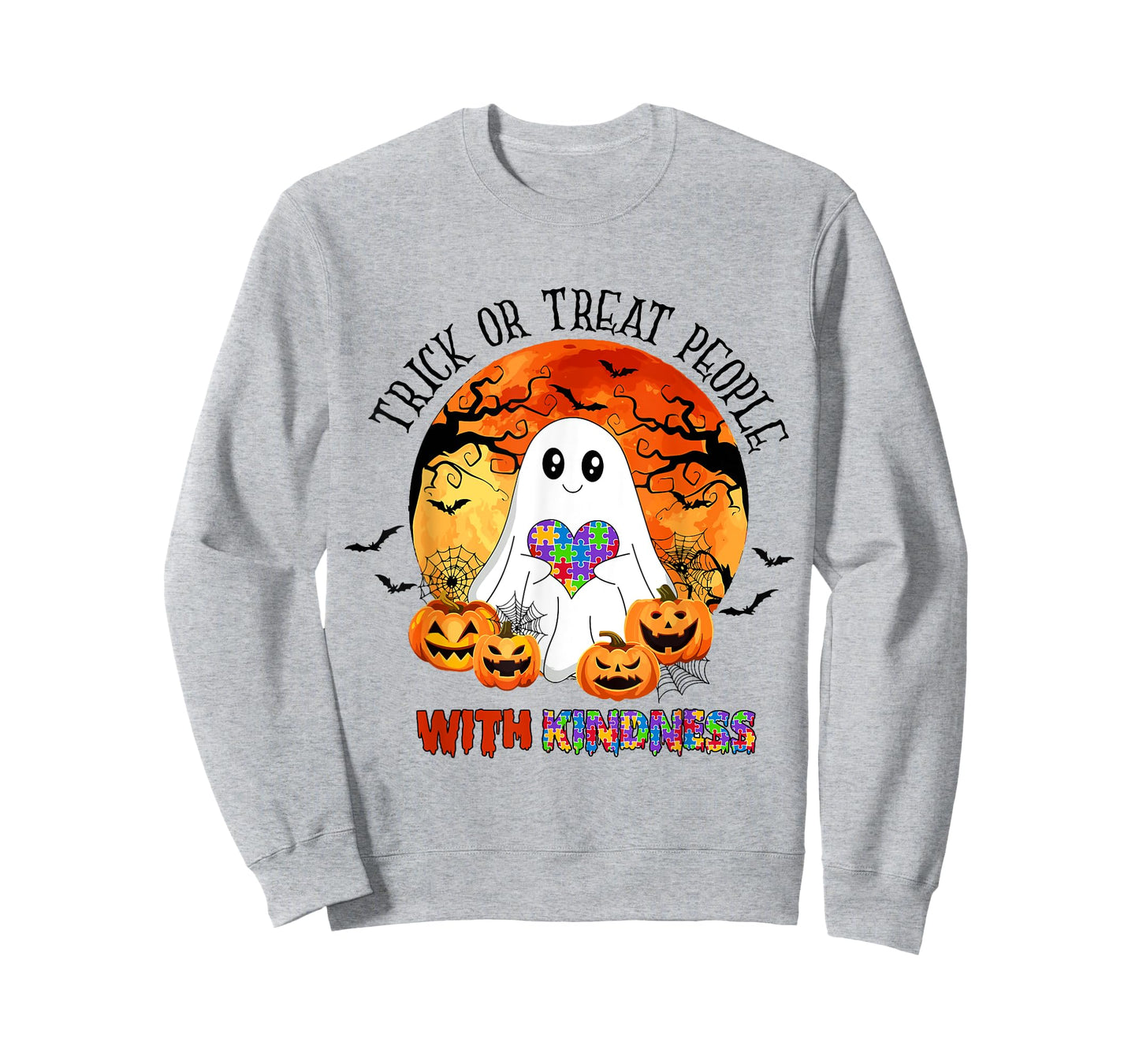 Trick or Treat People With Kindness Halloween Autism T-Shirt