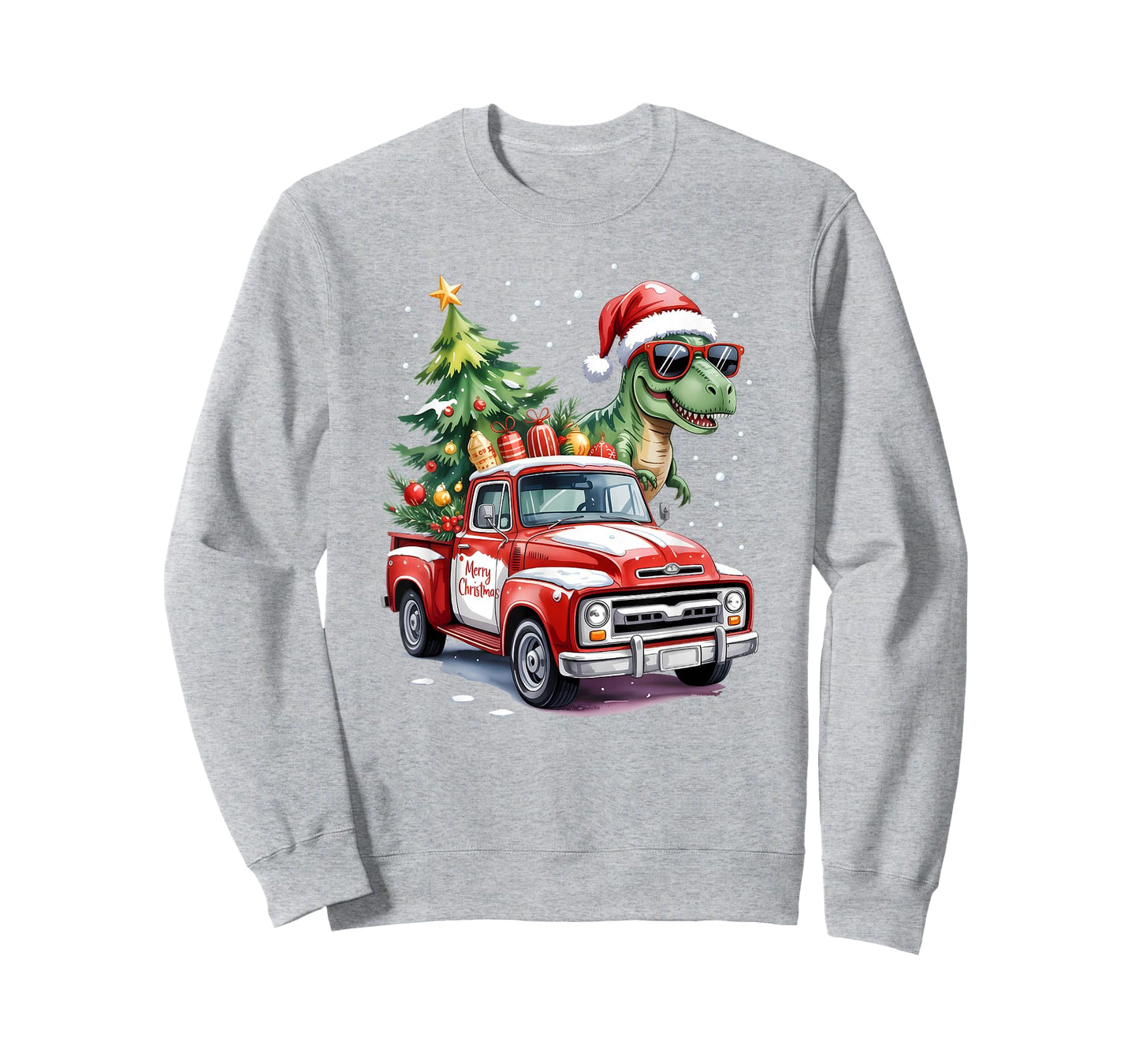Christmas Truck T-rex Dinosaur Xmas Tree Boy Kids Toddlers T-Shirt