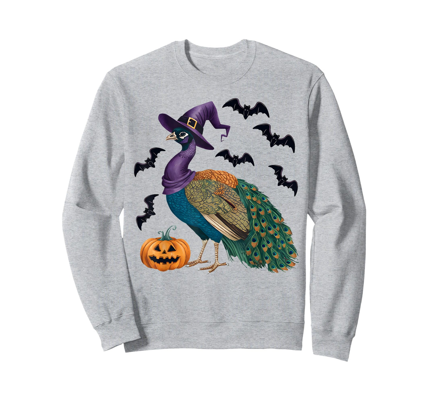 Peacock Bird Halloween Costume Pumpkin Bat Witch T-Shirt
