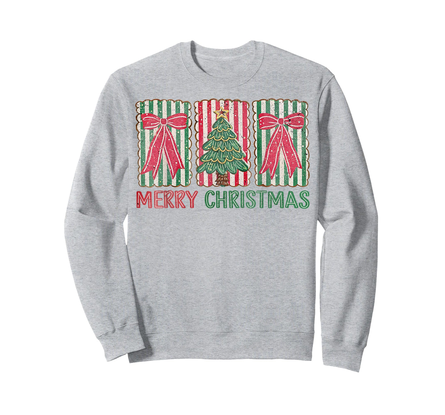 Merry Christmas Tree Coquette Bow Preppy Xmas Women Girls T-Shirt