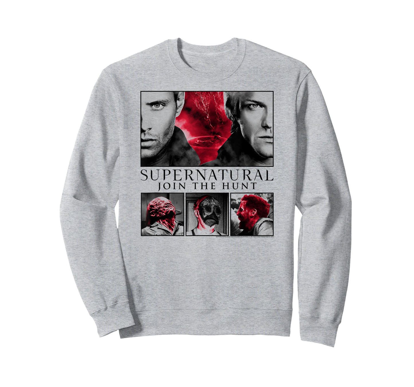 Supernatural Black and White Monster Image Collage TV Show T-Shirt