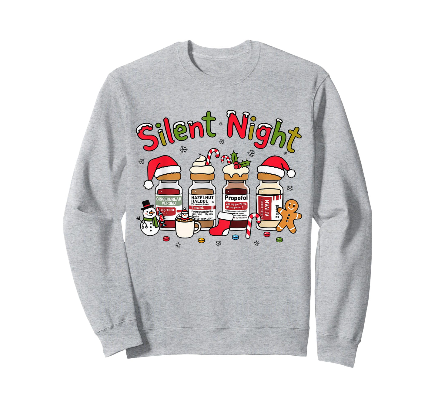 Silent Night ICU Nurse Christmas Propofol Medical Nursing T-Shirt