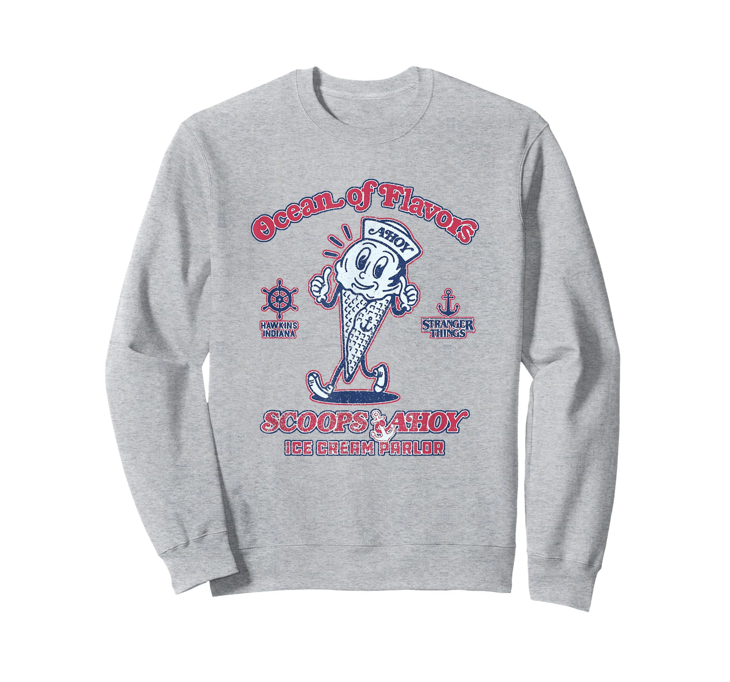 Stranger Things Ocean Of Flavors Scoop Ahoy Big Retro Poster T-Shirt