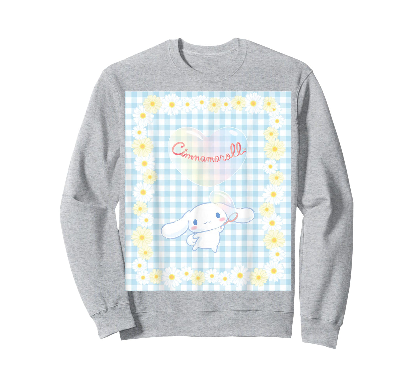 Cinnamoroll Bubble Blue Ginham Daisy T-Shirt Small