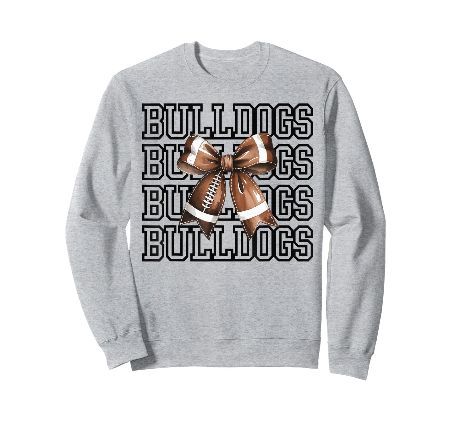 Bulldogs Football Mom Game Day Football Coquette Bow mascot T-Shirt