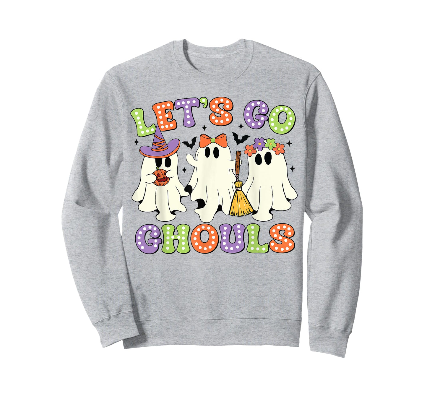 Let's Go Ghouls Scary Ghost Costume Halloween Retro Groovy T-Shirt
