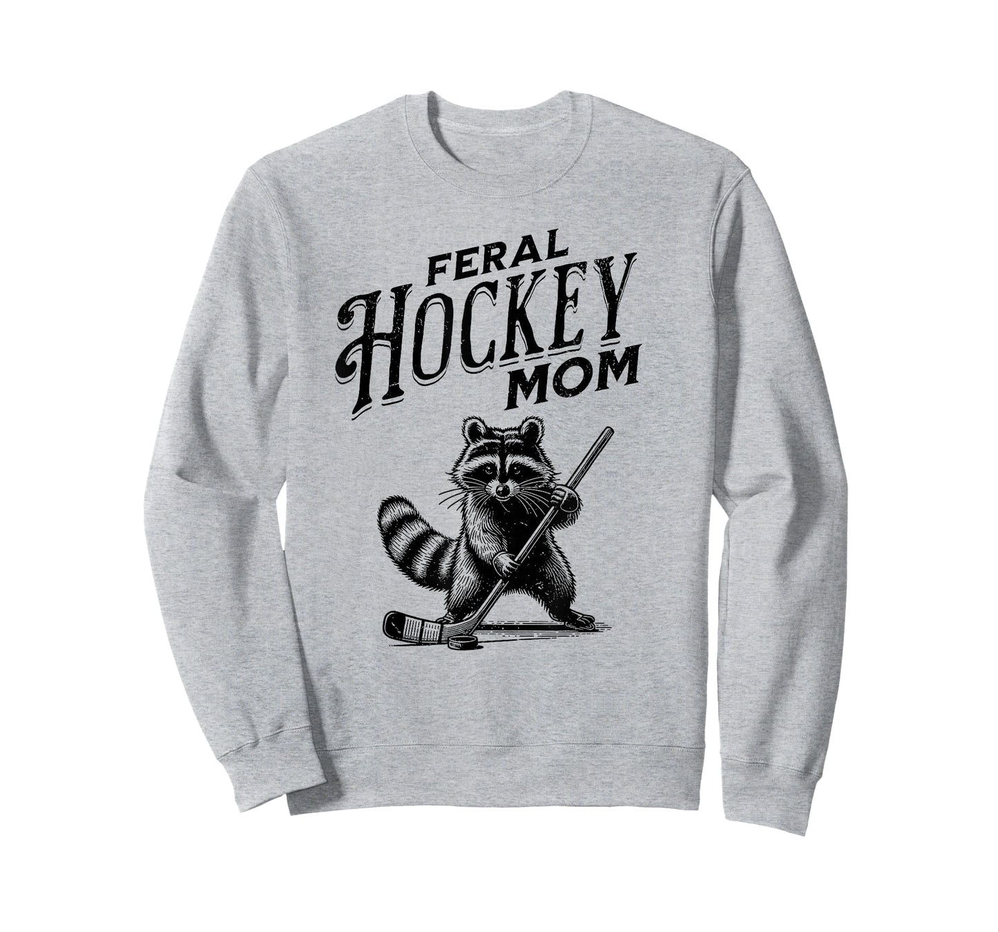Retro Raccoon Feral Hockey Mom Hockey Player Trash Panda T-Shirt