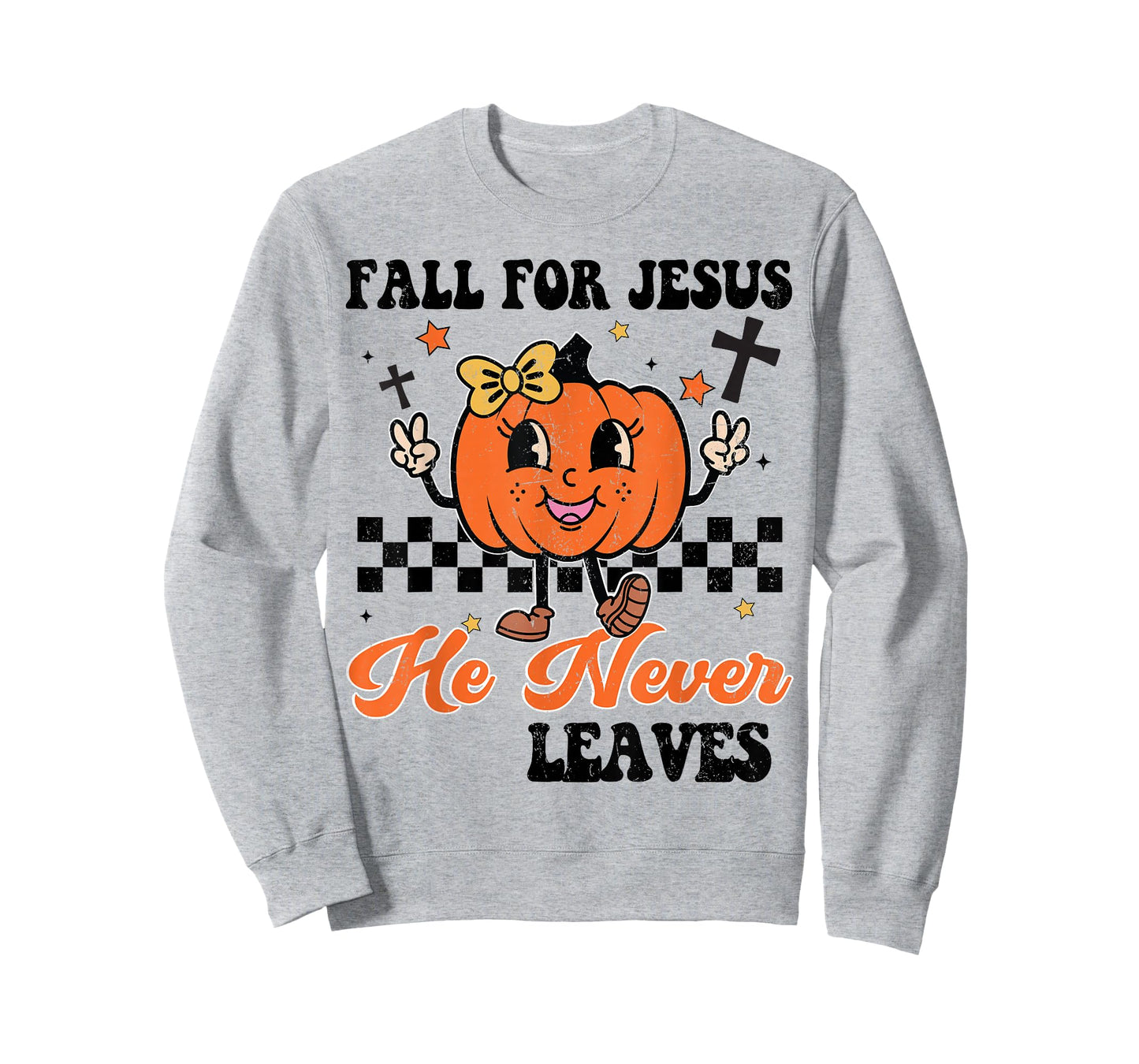 Girl Fall Jesus Never Leaves Thanksgiving Christian Outfit T-Shirt