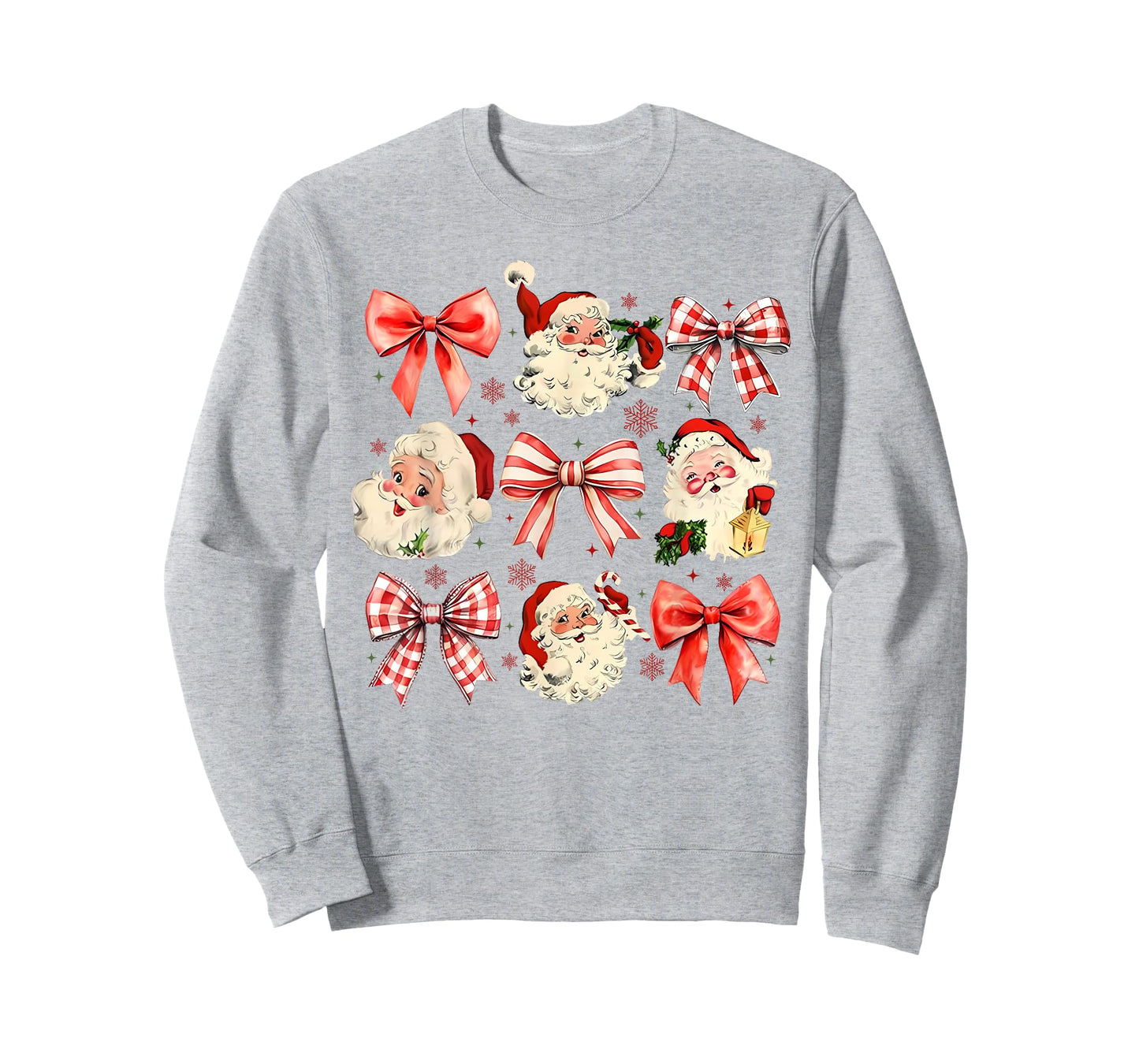 Retro Coquette Santa Red Bows Christmas For Women Girl T-Shirt
