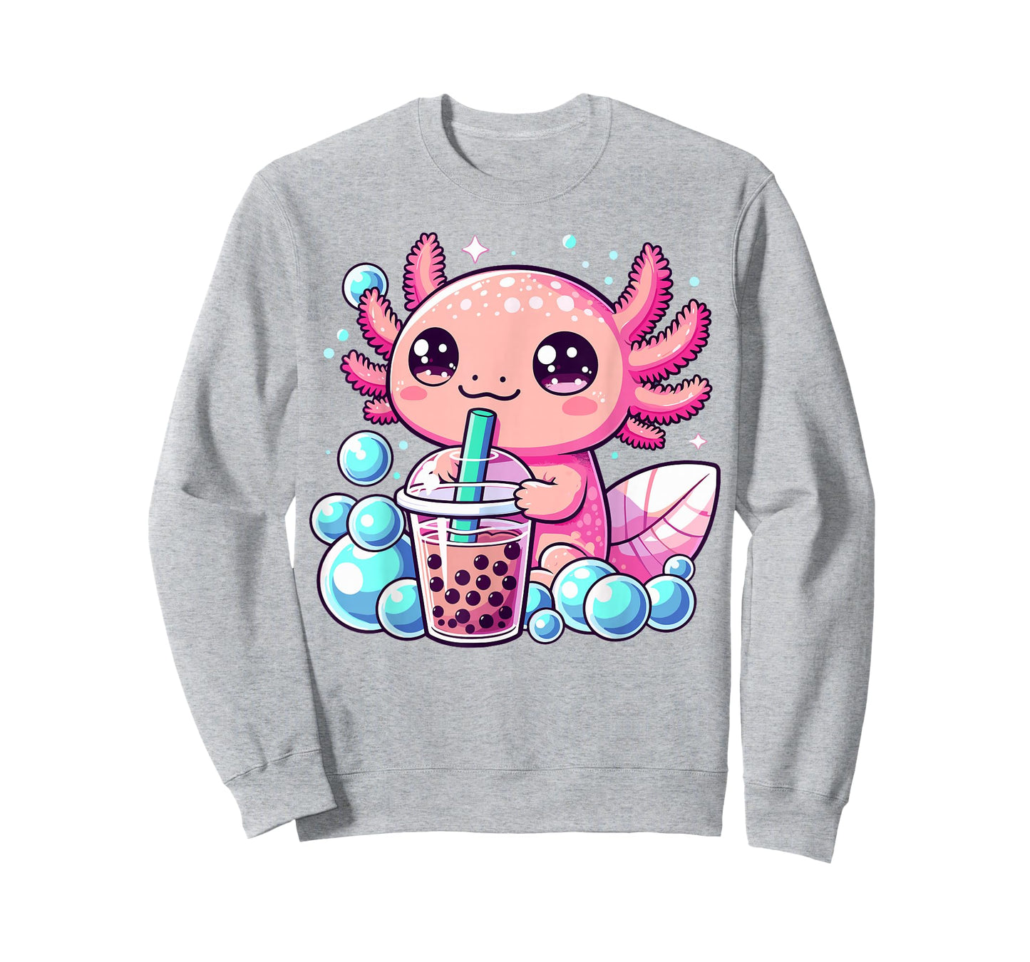 Axolotl Bubble Tea Boba Anime Kawaii Axolotl T-Shirt