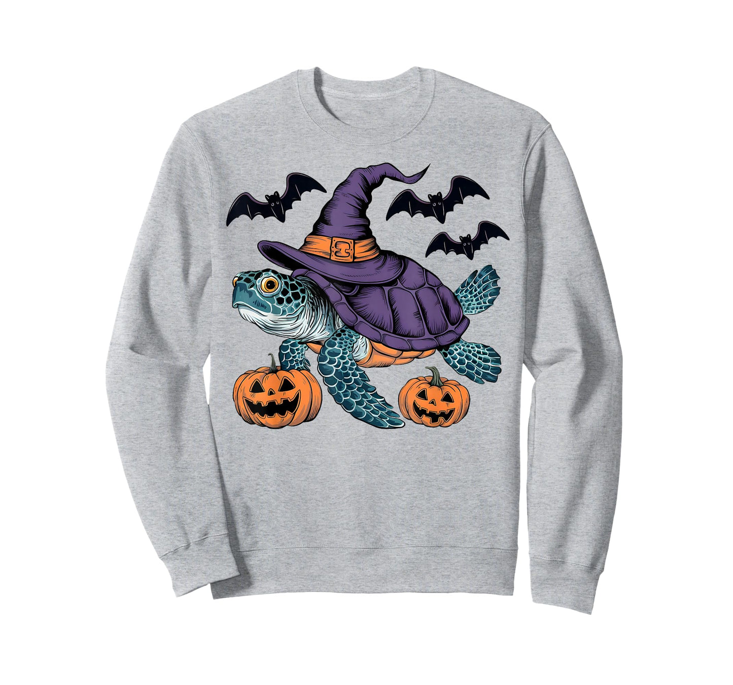 Pumpkin Bat Witch Costume Sea Turtle Halloween T-Shirt