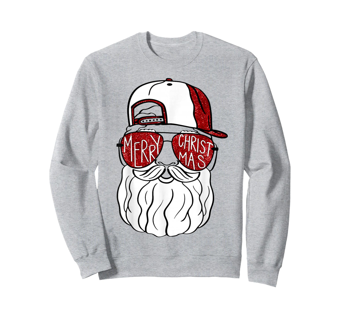 Santa Face Christmas Sunglasses Tee Xmas Family Matching T-Shirt
