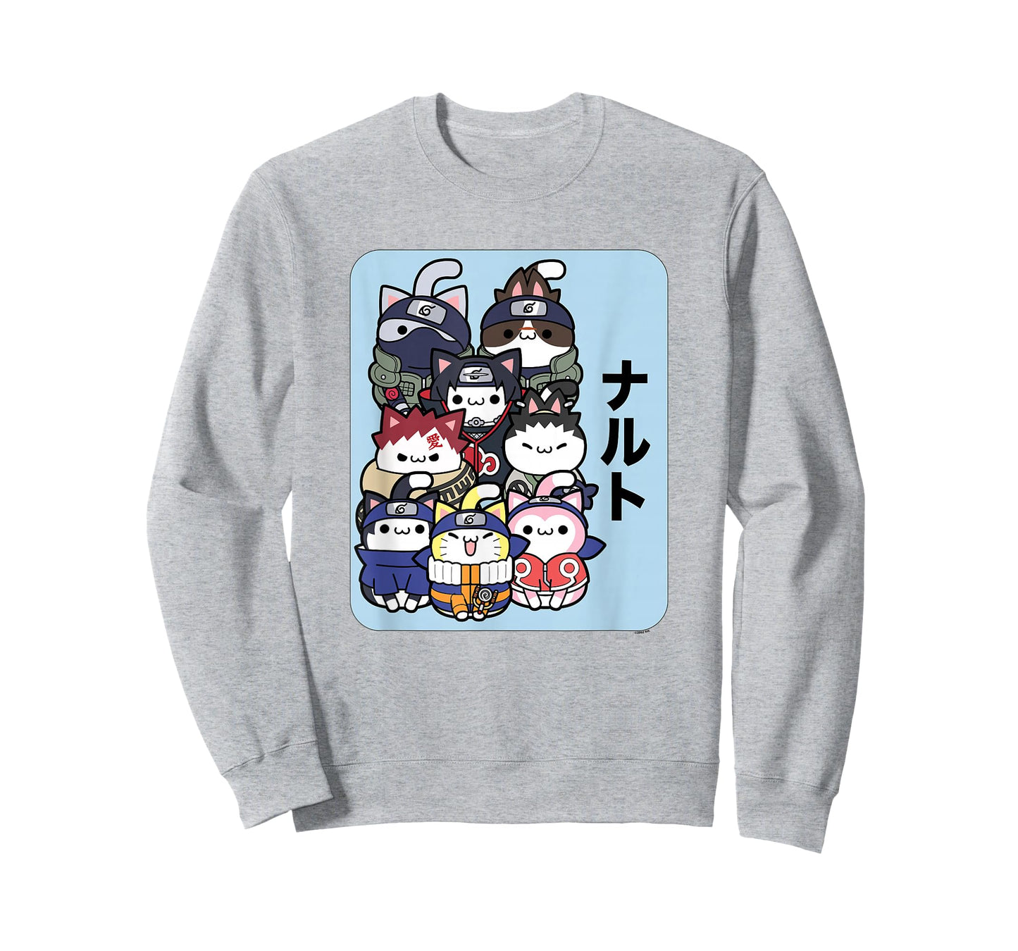 Nyaruto Cute kitties Main Characters Group Kanji Big Poster T-Shirt