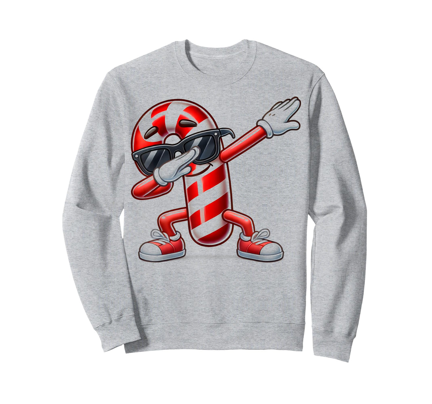 Dabbing Candy Cane Funny Christmas Graphic Tee T-Shirt