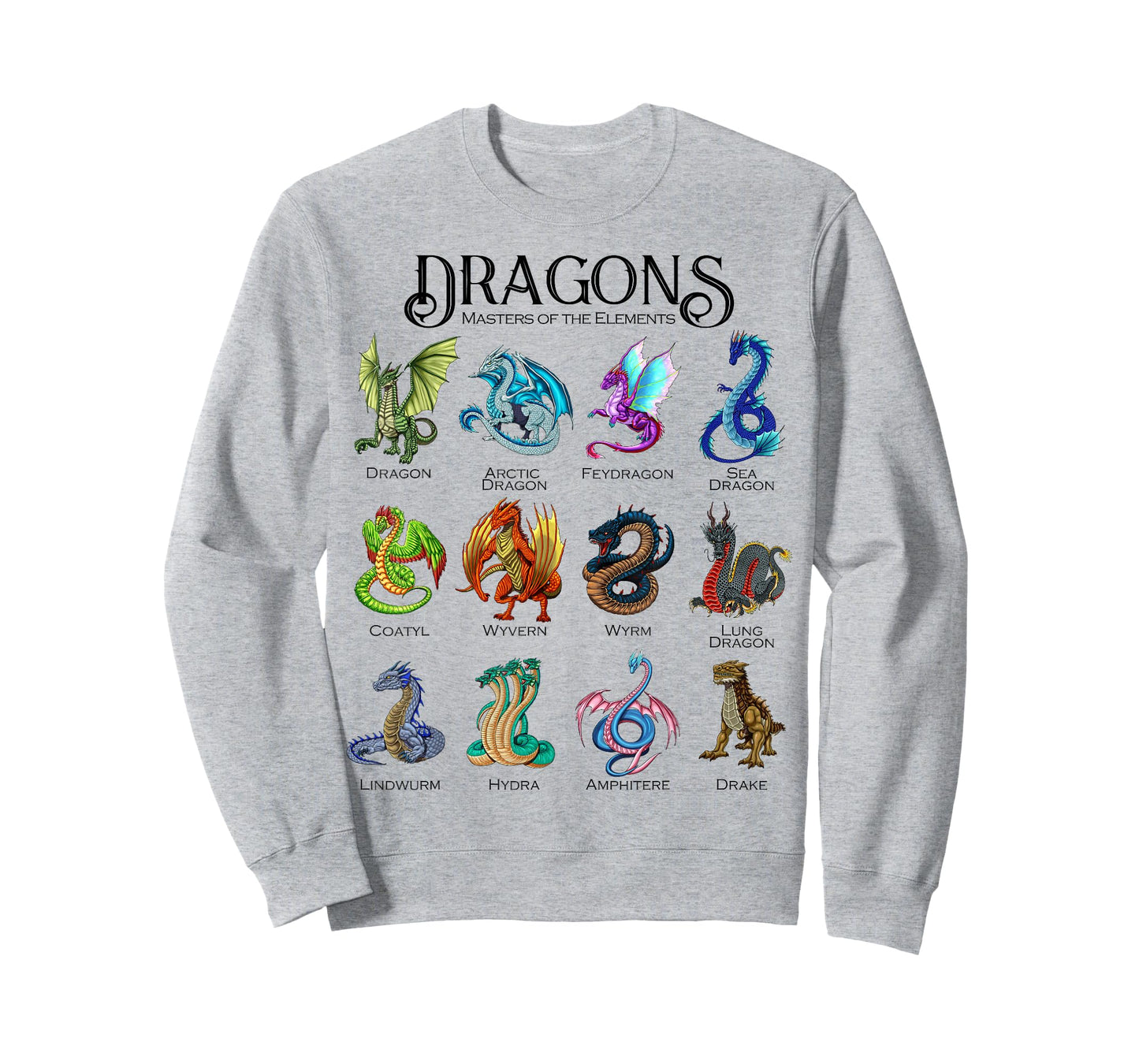 Masters of the Elements - Types of Dragons T-Shirt