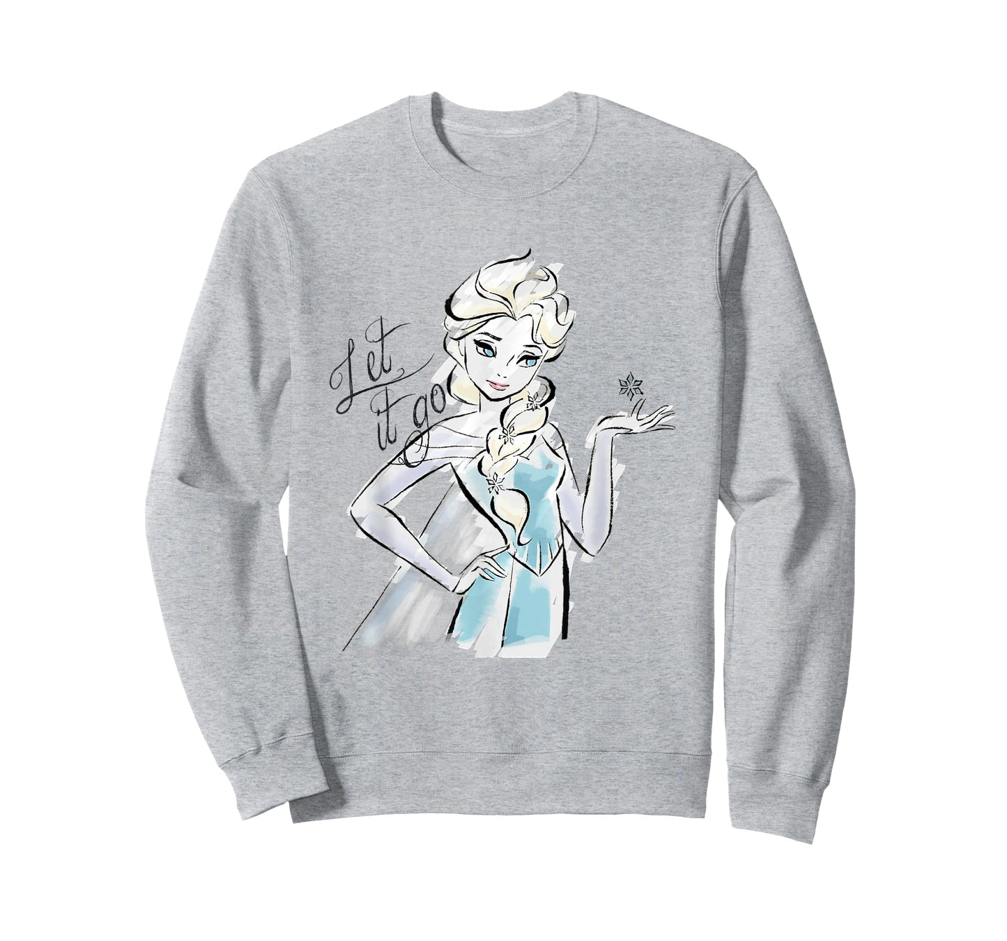 Disney Frozen Let It Go Elsa Vintage Sketch Outline T-Shirt