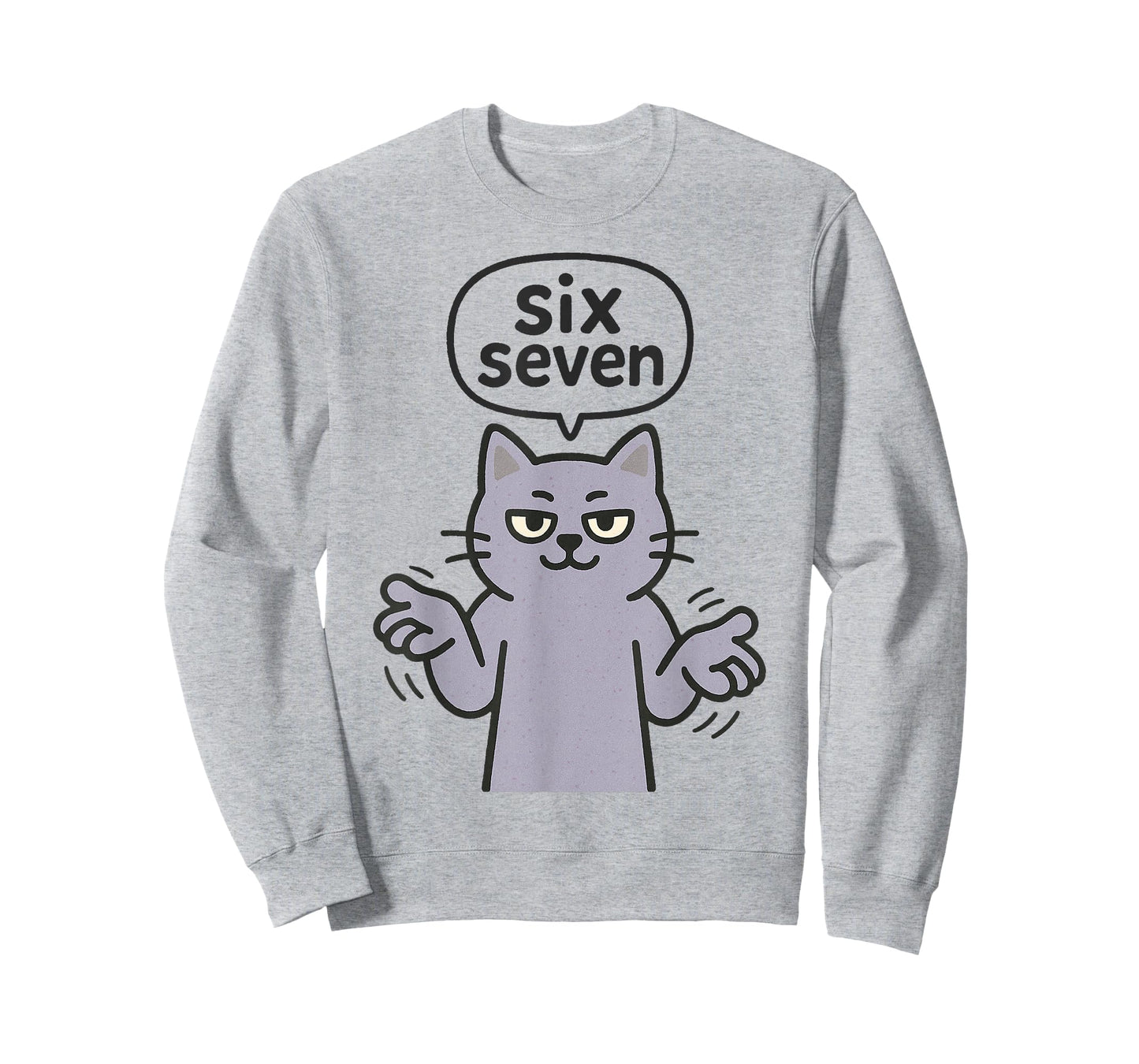 67 Six Seven 6-7 Purple Cat - Funny Kid Gaming Brainrot Meme T-Shirt