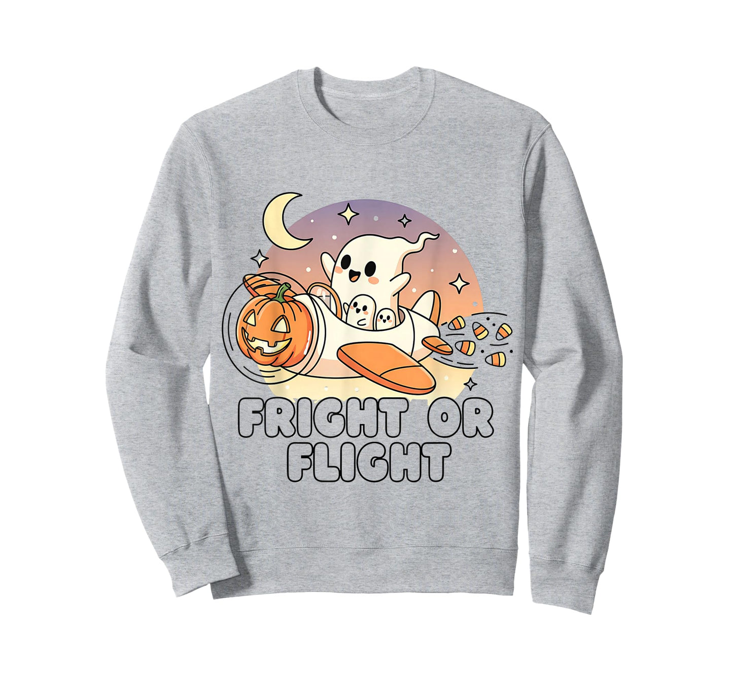 Fright or Flight Shirt Cute Ghost Airplane Halloween Tee T-Shirt