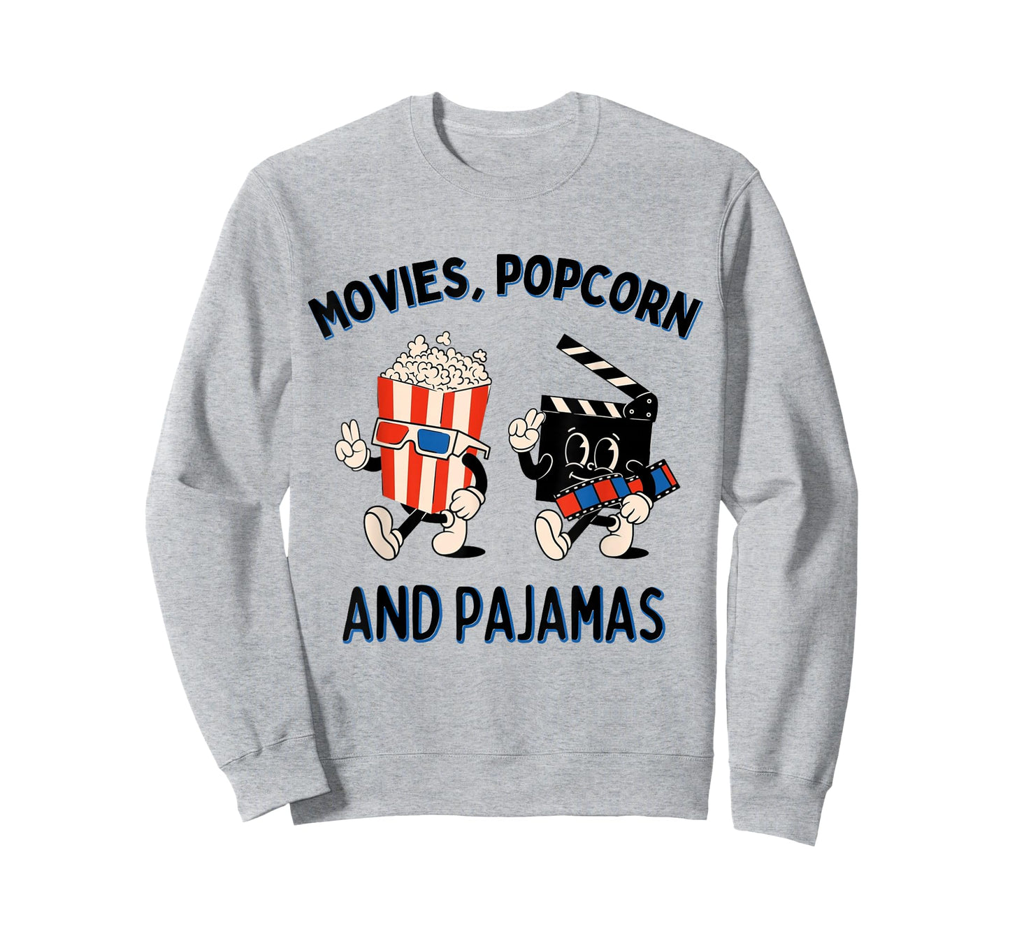Movies Popcorn and Pajamas Popcorn Movie Night T-Shirt