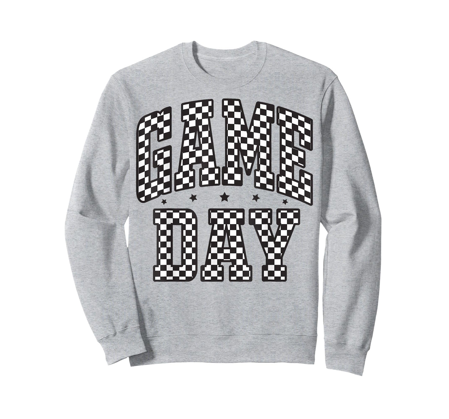 Funny Checkered Game Day Football Black White Gift Women T-Shirt