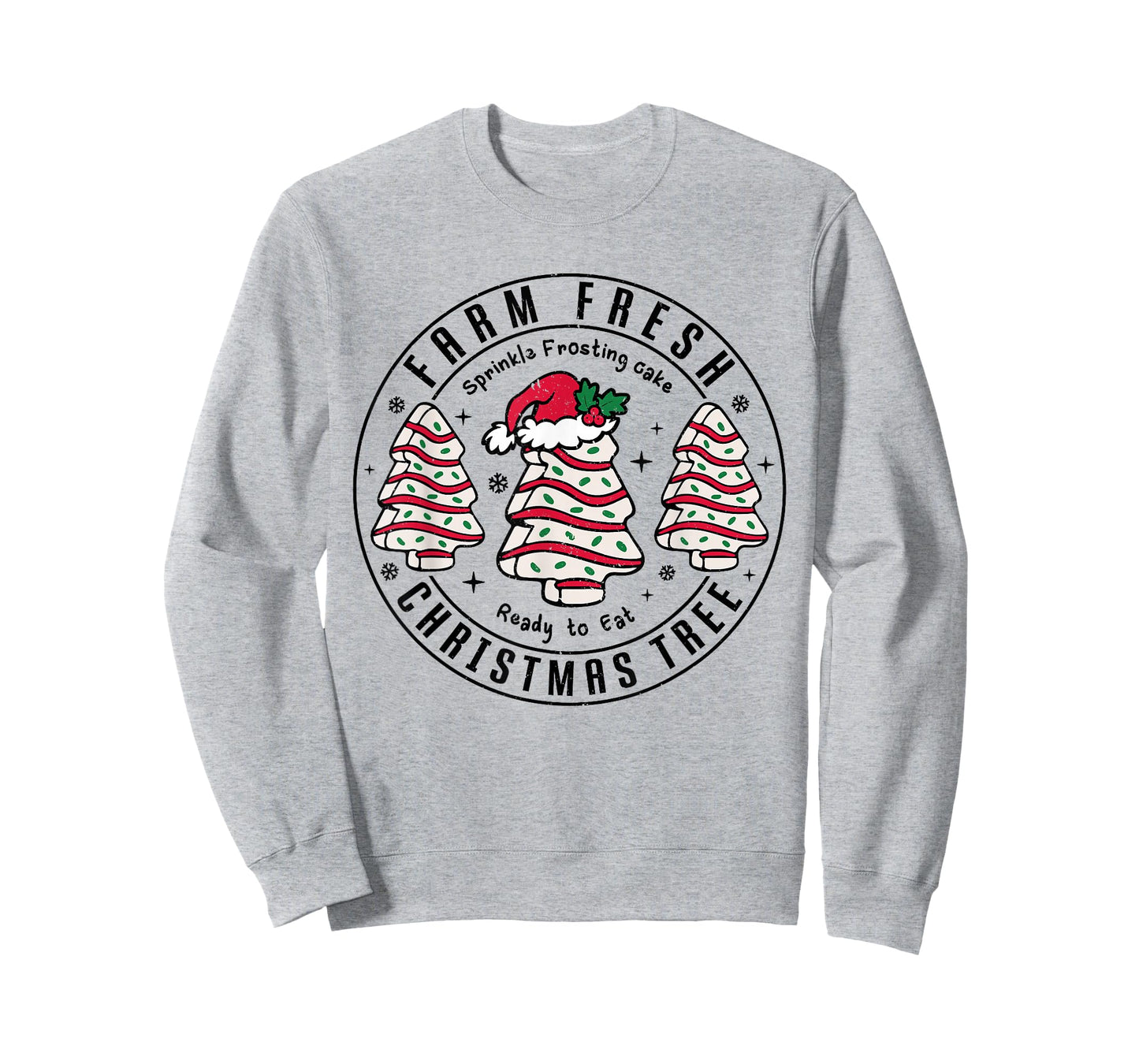 Farm Fresh Xmas Tree Cakes Retro Vintage Graphic Christmas T-Shirt
