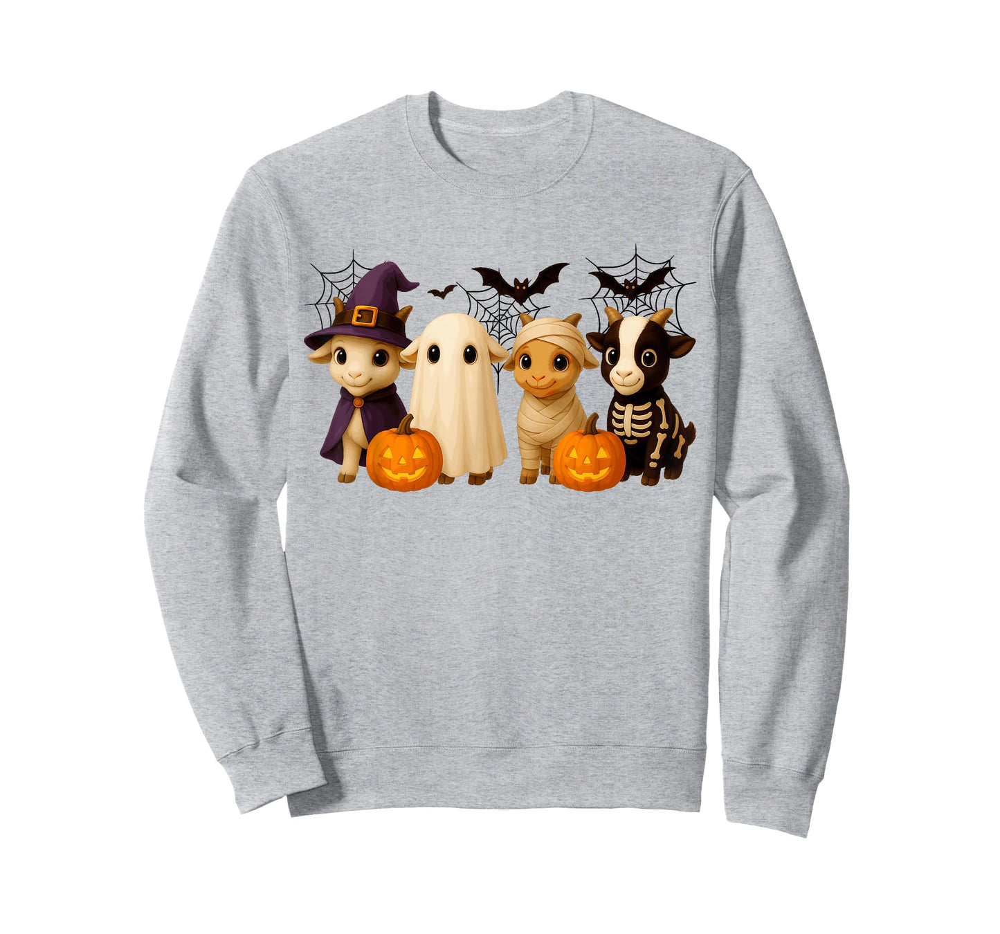 Goats in Witch Skeleton Ghost Costume Happy Halloween Day T-Shirt