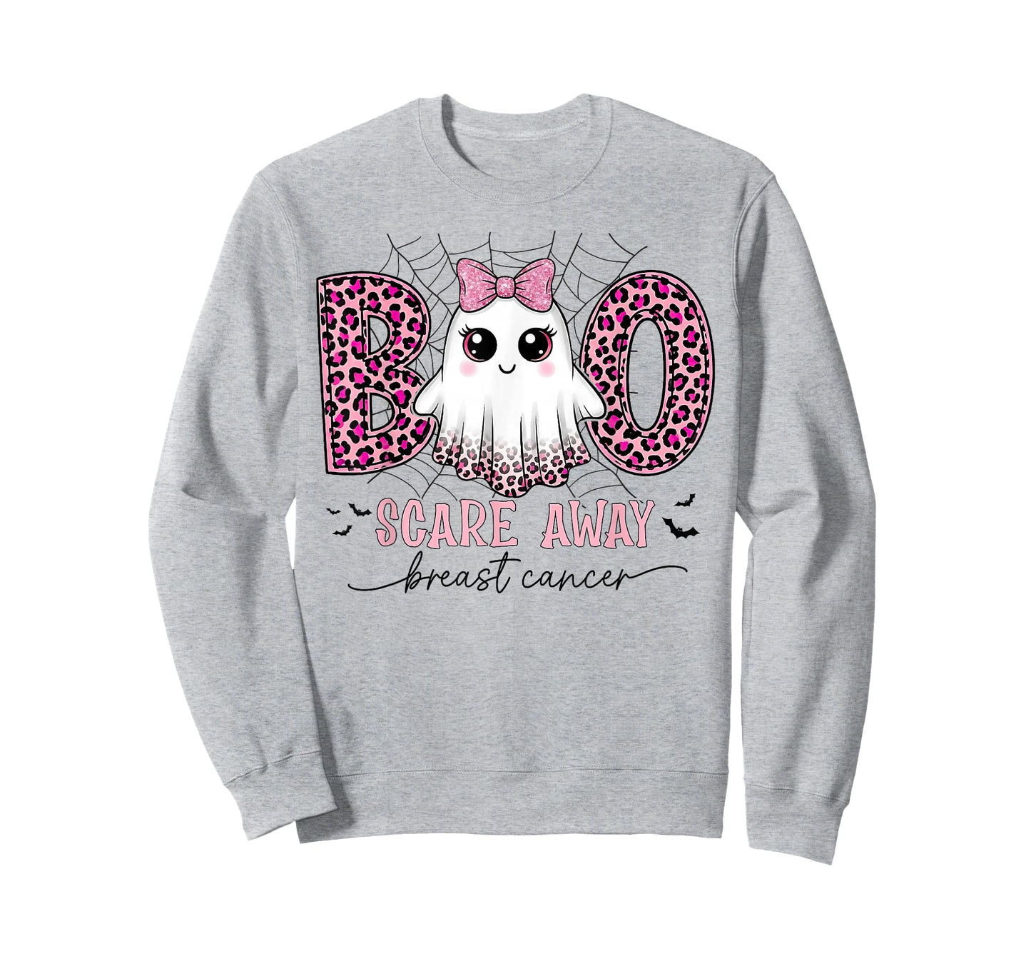 Halloween Boo Scare Away Breast Cancer Awareness Cute Ghost T-Shirt
