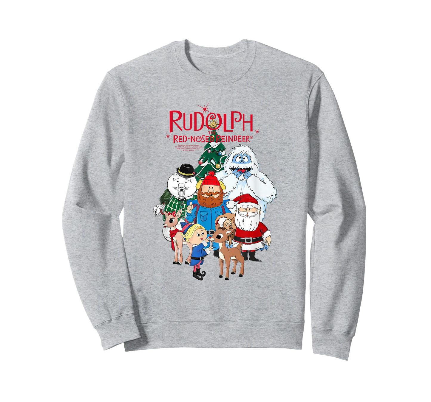 Rudolph Characters with Christmas Tree Retro Holiday T-Shirt