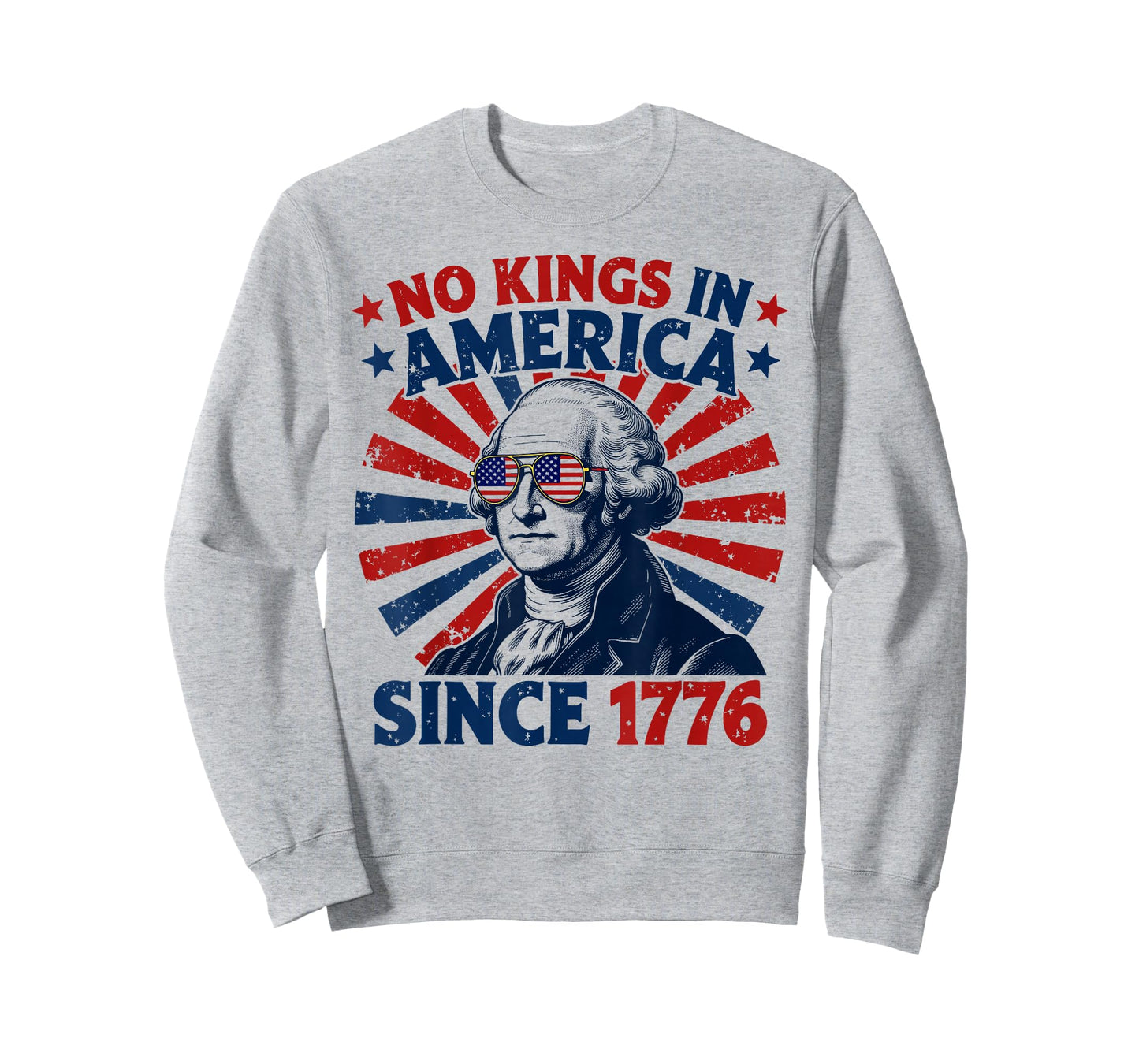No Kings in America Since 1776 Distressed Flag USA Vintage T-Shirt