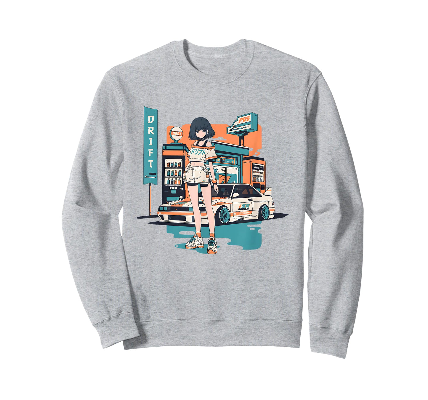 Retro JDM Racer Girl Drift Culture Anime T-Shirt