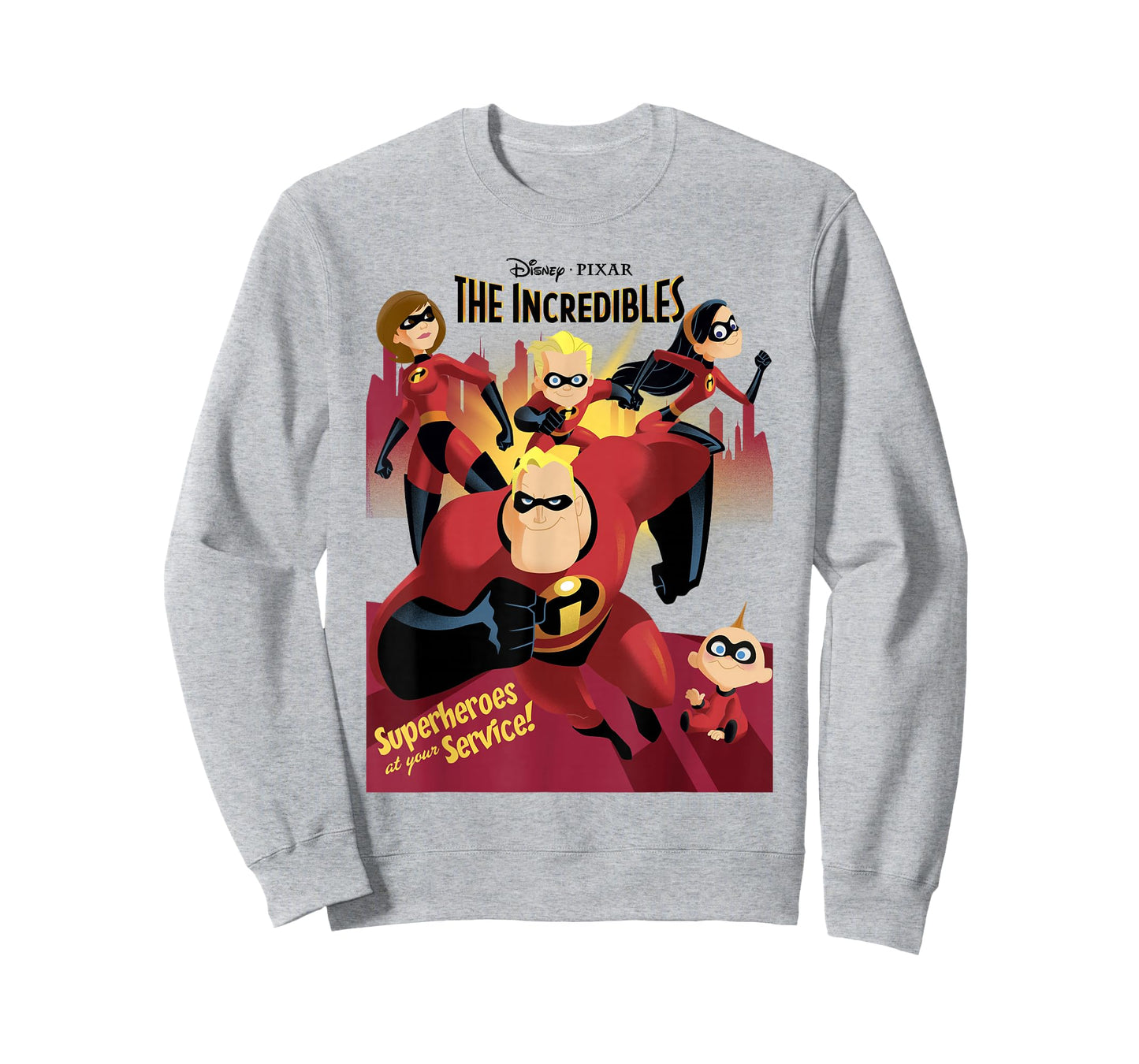 Disney Pixar The Incredibles Superhero Group Poster Retro T-Shirt