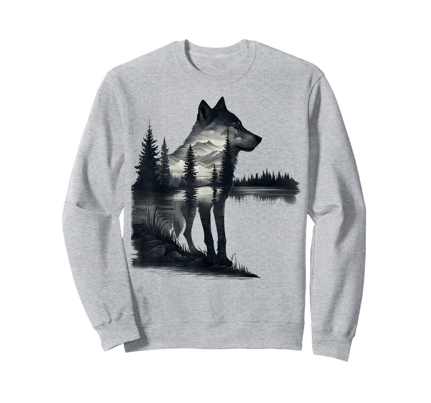 Nature Mountains Adventure Wolf Outdoor Wildlife Forest T-Shirt