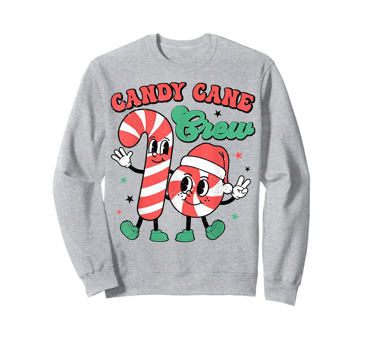 Candy Cane Crew Funny Candy Santa Retro Christmas T-Shirt
