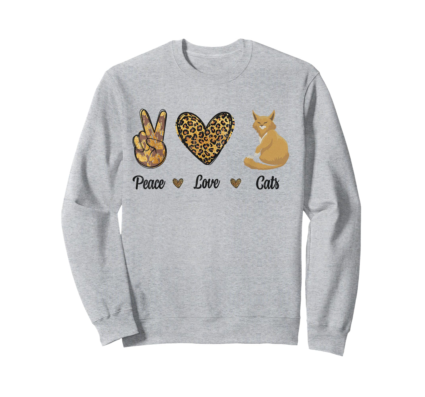 Peace Love Cats Leopard Cats Kitten Owner Kitty Lovers Women T-Shirt