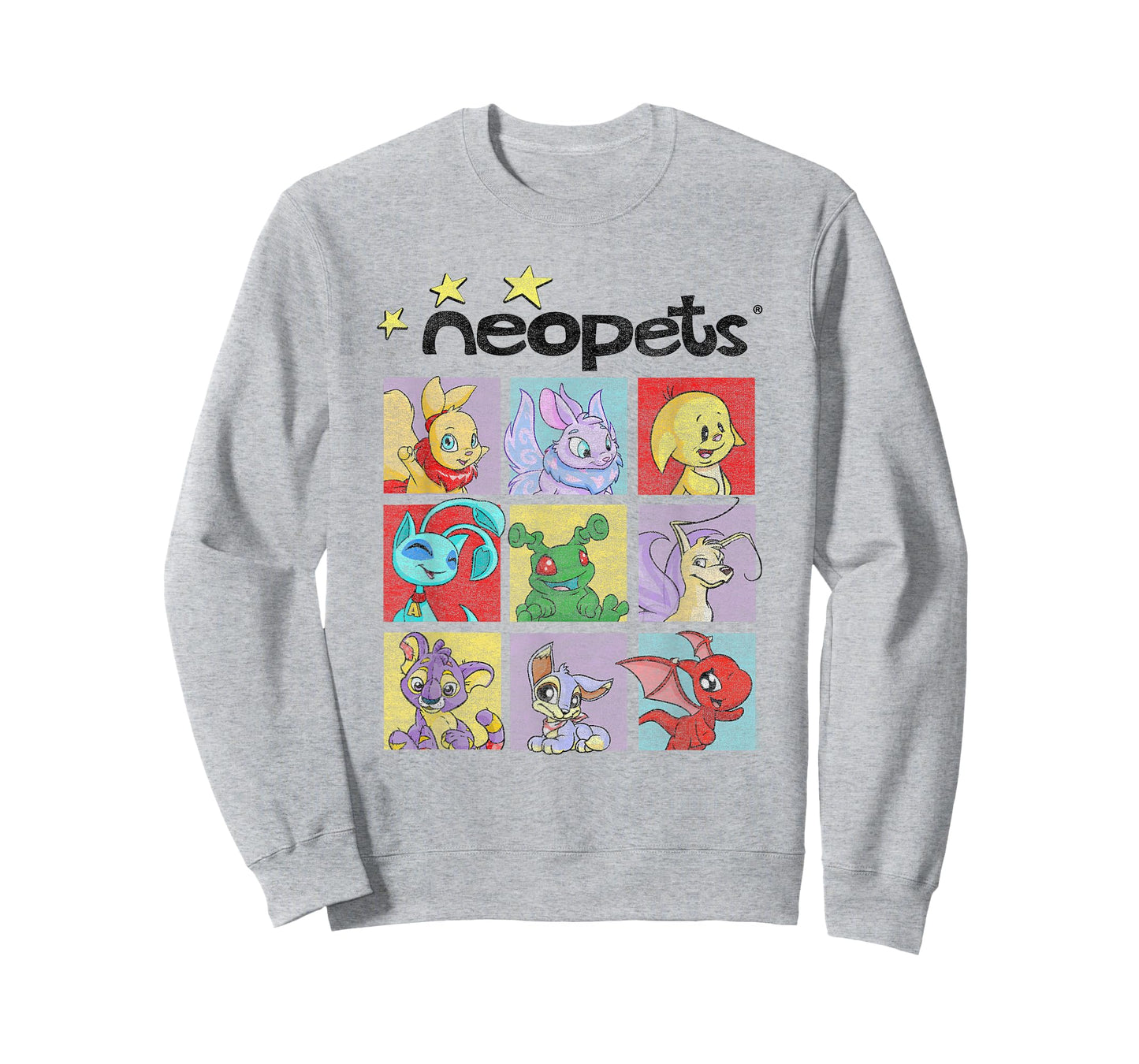 Neopets Pop Art Colorful Character Grid Retro Virtual Pets T-Shirt