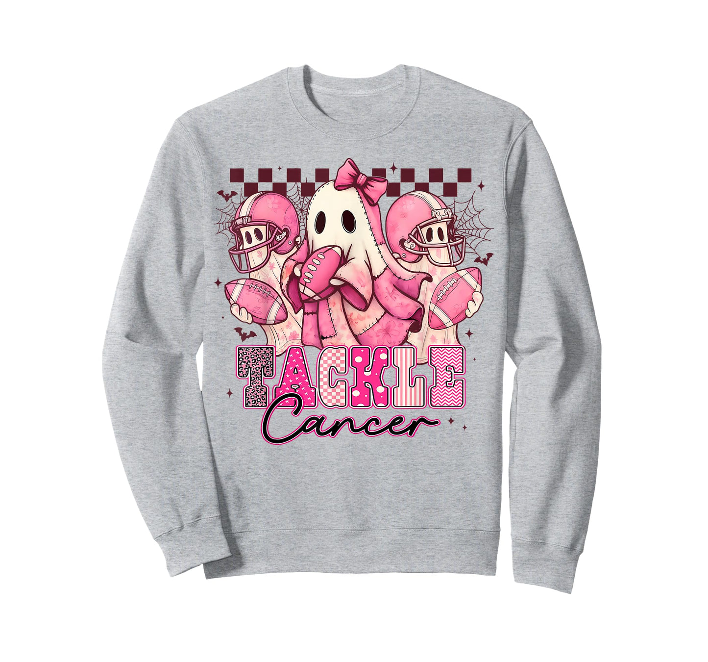 Pink Out Tackle Breast Cancer Awareness Football Ghost T-Shirt